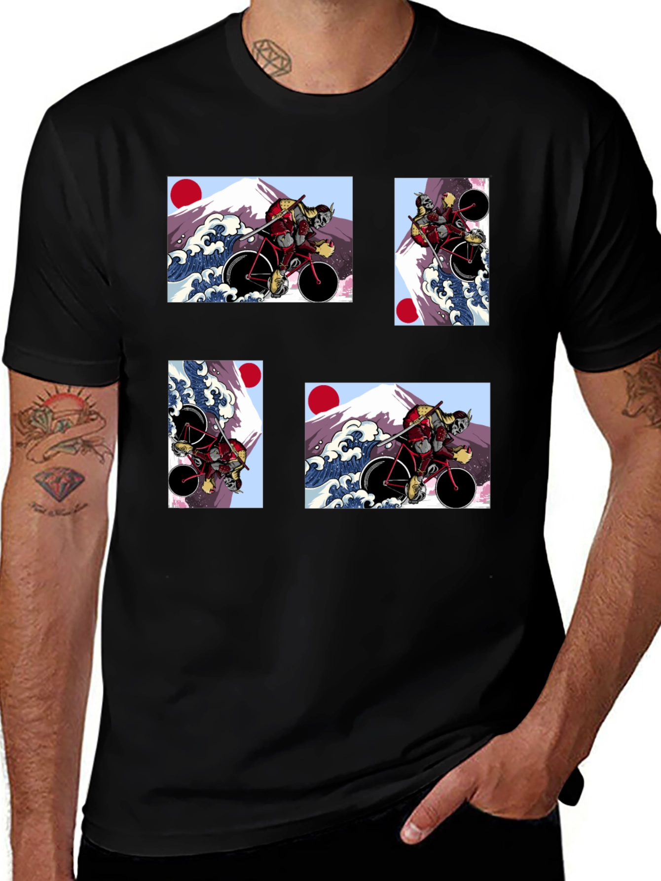 Samurai Cyclist T-Shirt - Japanese Art Style