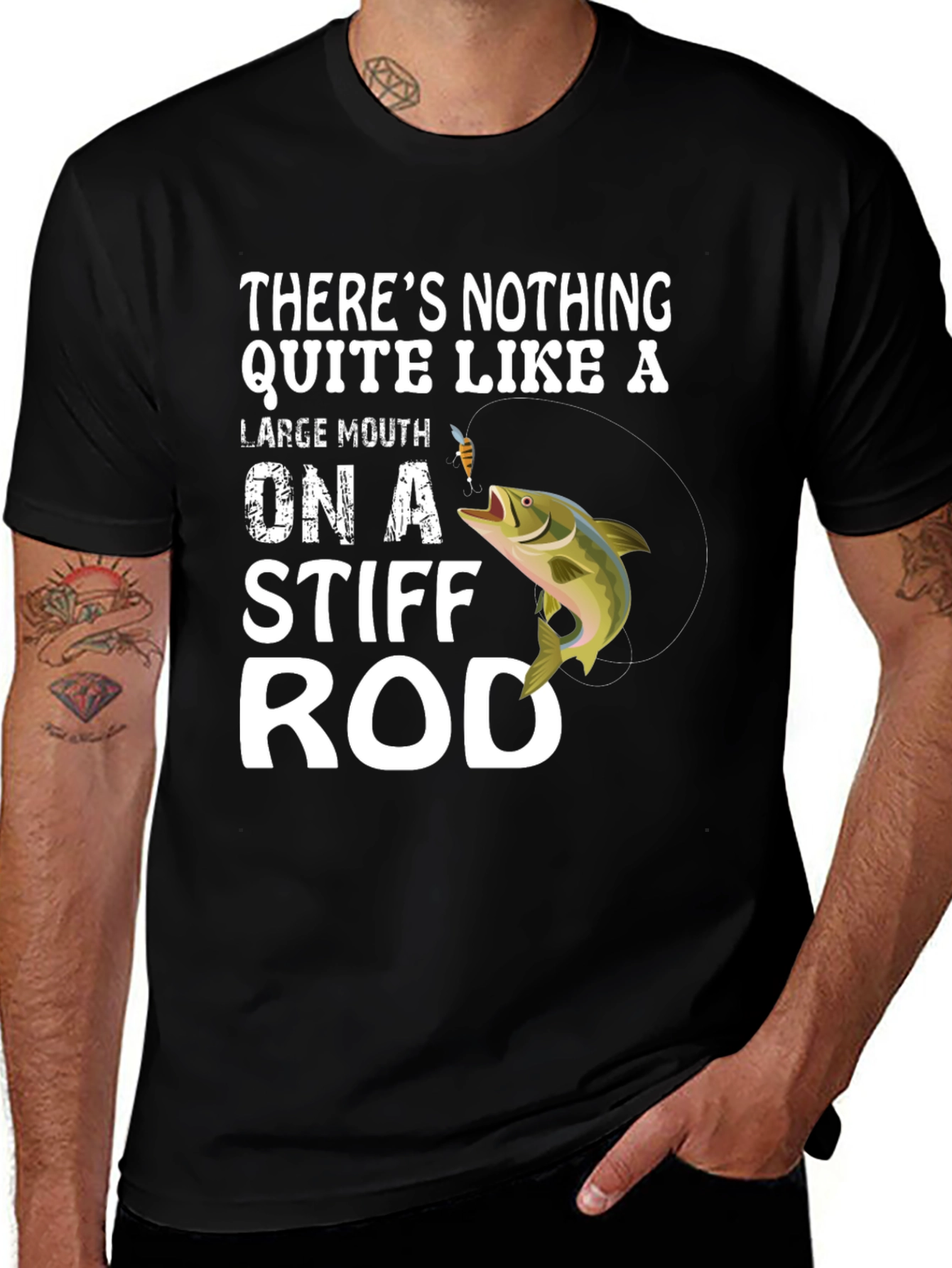 Variant 30 of Fishing Humor T-Shirt: Stiff Rod Graphic Tee