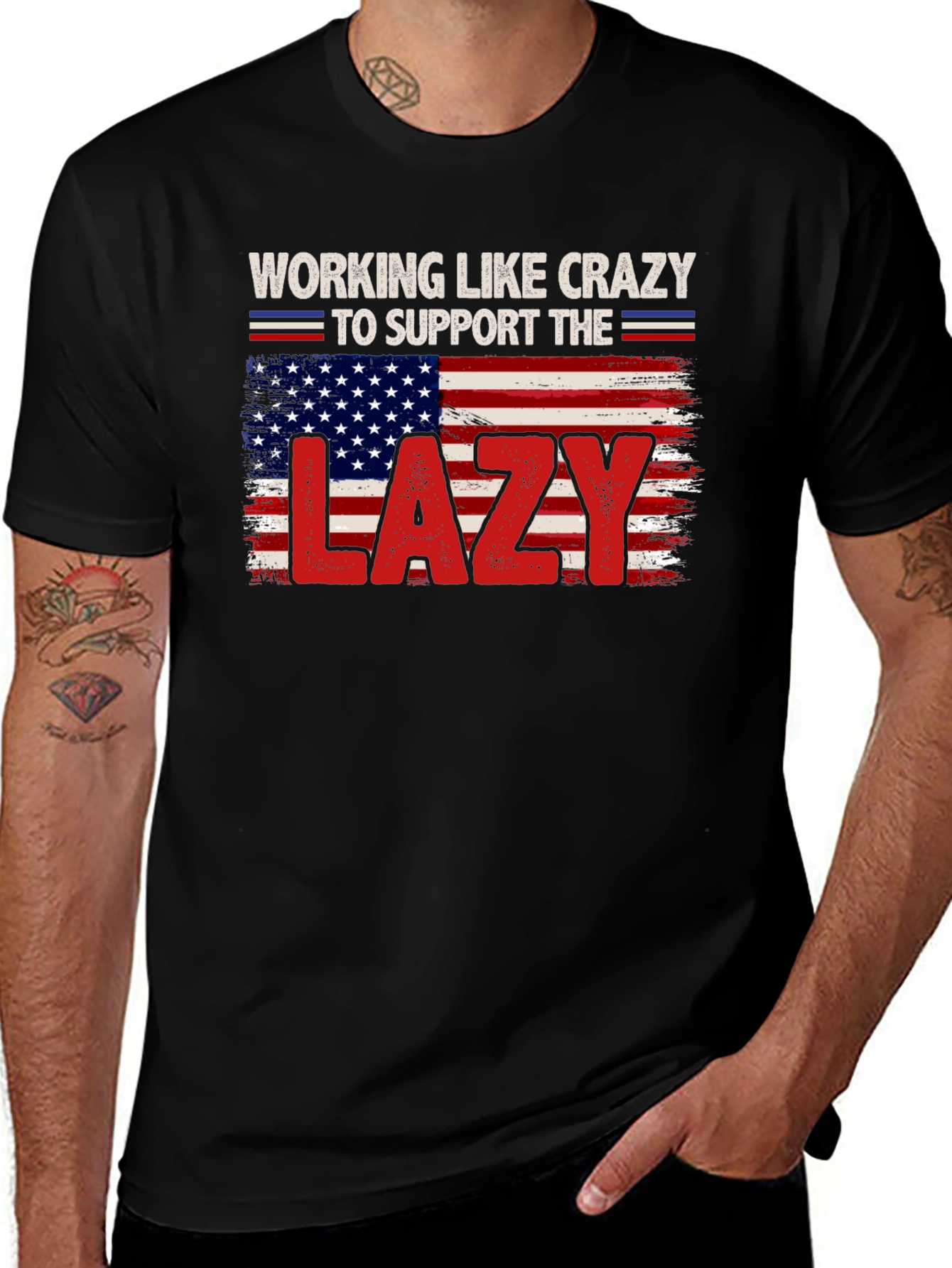 Variant 28 of Working Like Crazy Graphic T-Shirt