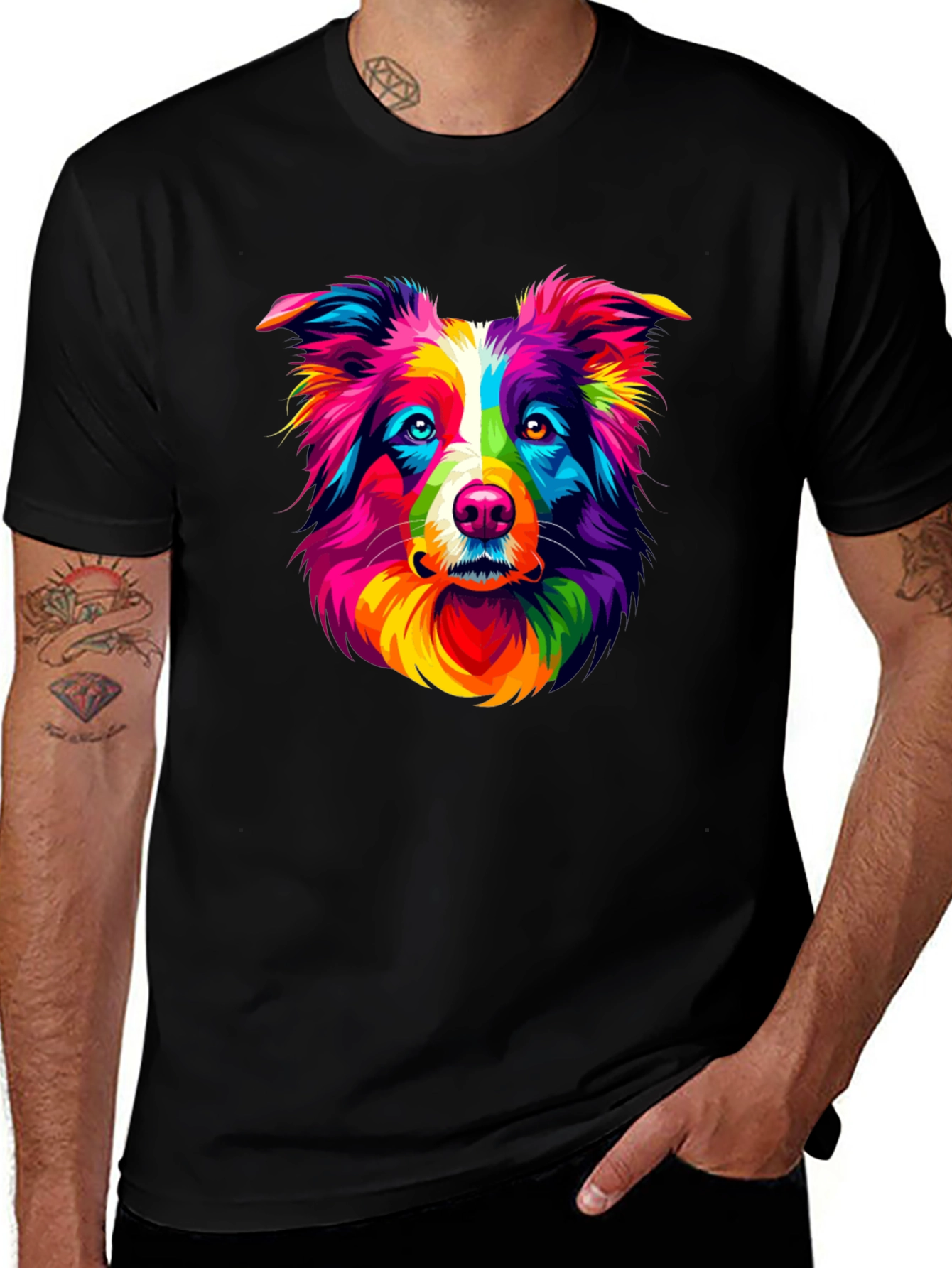 Variant 14 of Colorful Dog Graphic Tee - Bold Pet Lover T-Shirt
