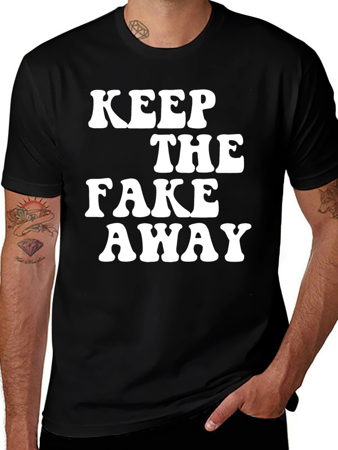 Variant 14 of Keep The Fake Away Black Graphic Tee