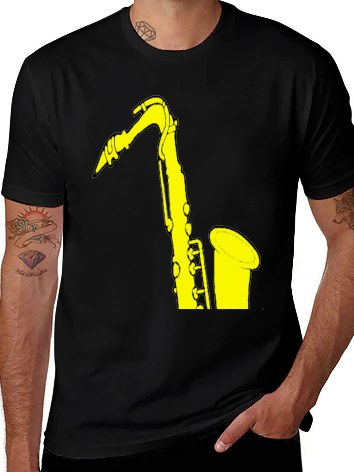 Saxophone Graphic Tee - Music Lover's T-Shirt