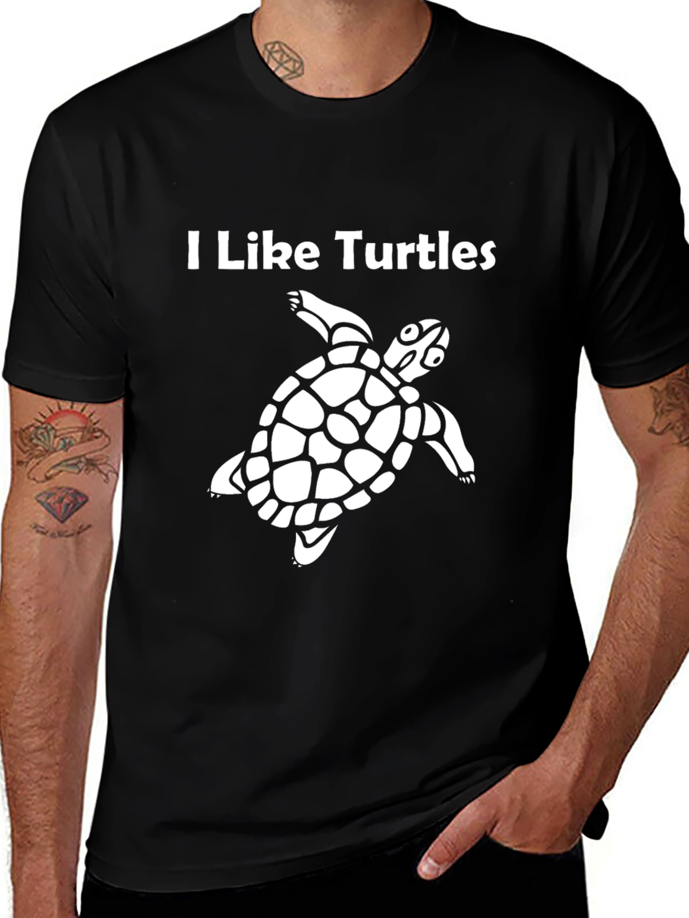 Variant 25 of I Like Turtles Black T-Shirt