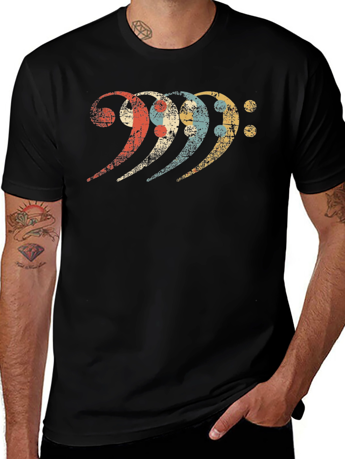 Variant 4 of Vintage Bass Clef Music T-Shirt