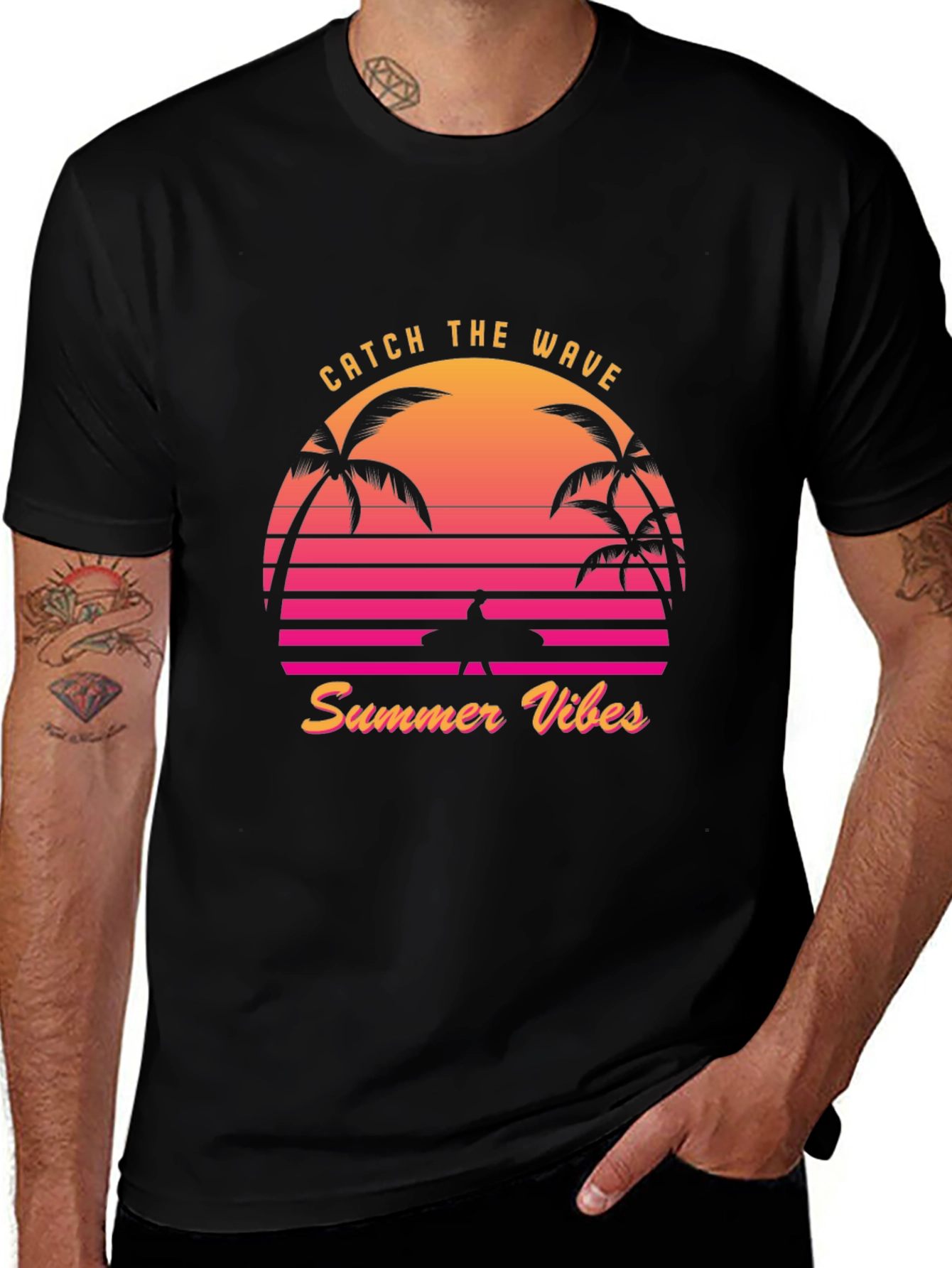 Variant 23 of Catch the Wave Retro T-Shirt - Summer Vibes