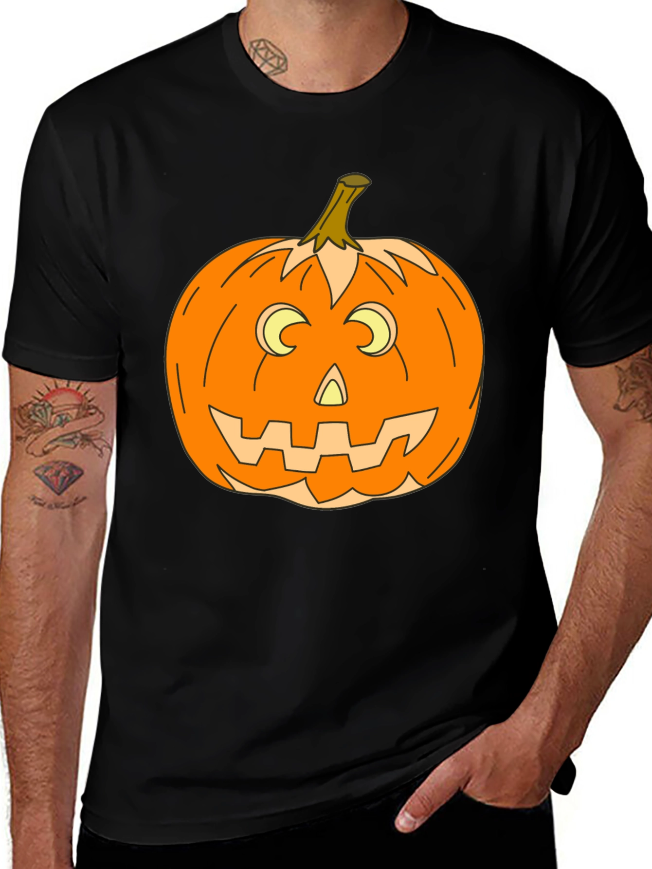 Halloween Pumpkin Graphic Tee - Spooky Season Style