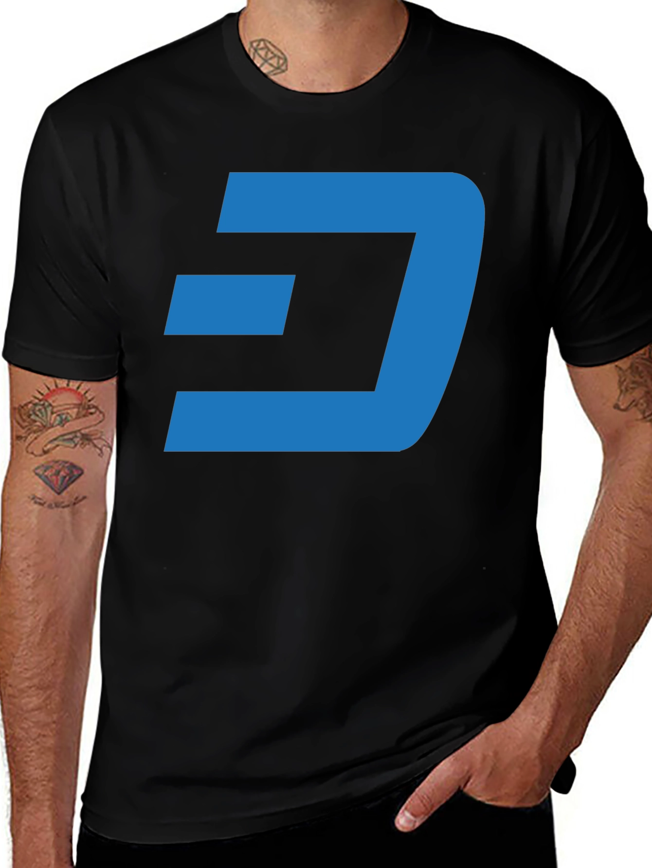 Dash Crypto Black T-Shirt - Modern Digital Currency Tee