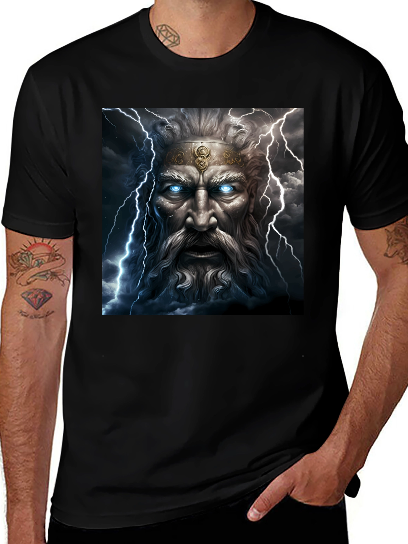 Zeus Lightning Bolt Graphic T-Shirt - Premium Design