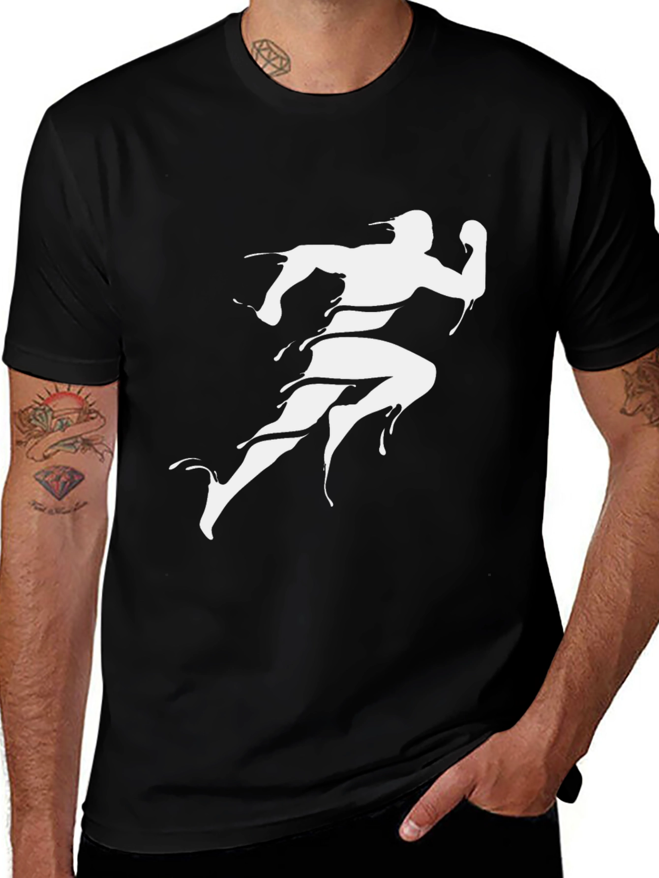 Variant 14 of Men's Graphic Tee - Running Silhouette