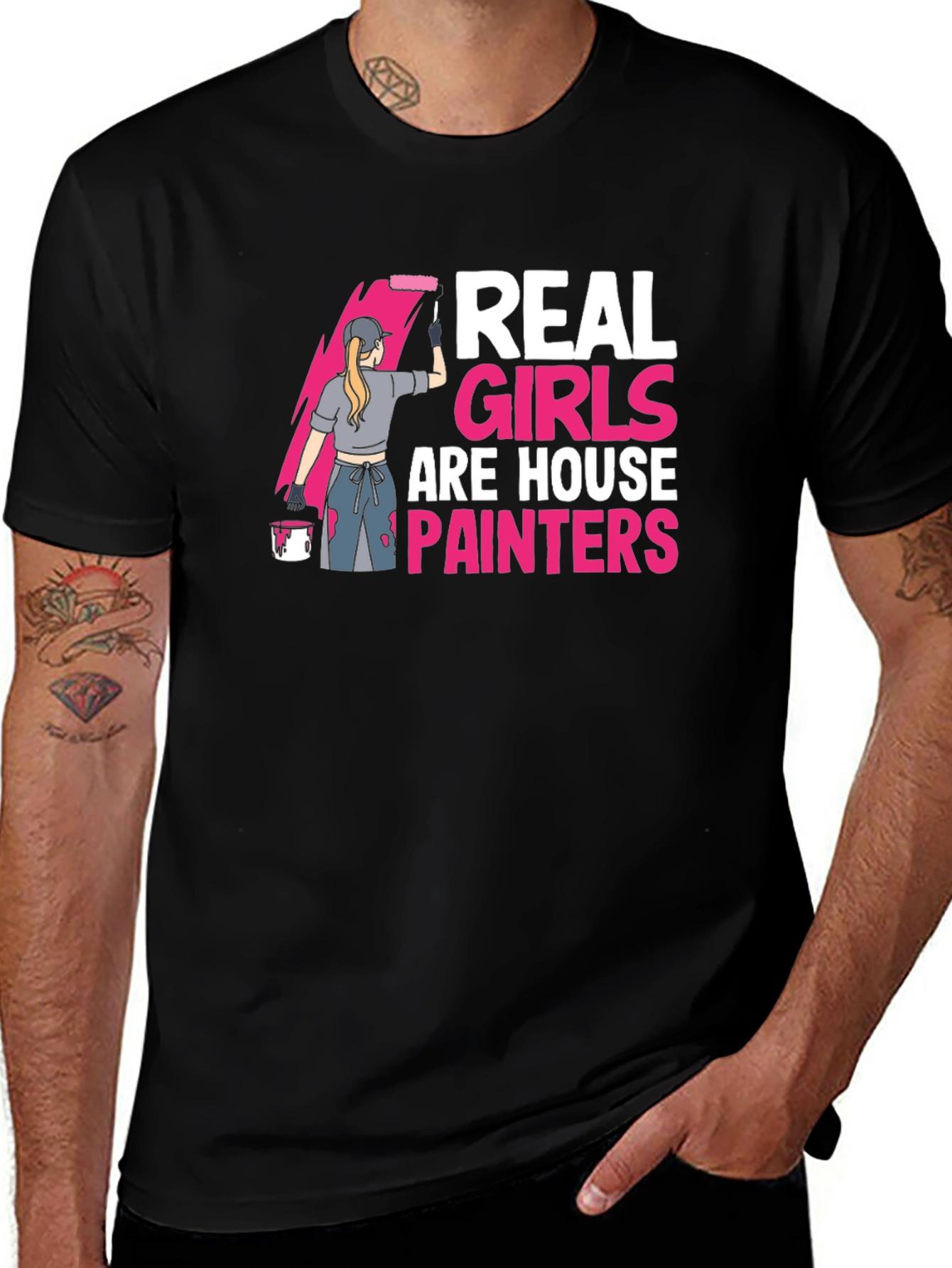 Variant 2 of Real Girls are House Painters T-Shirt