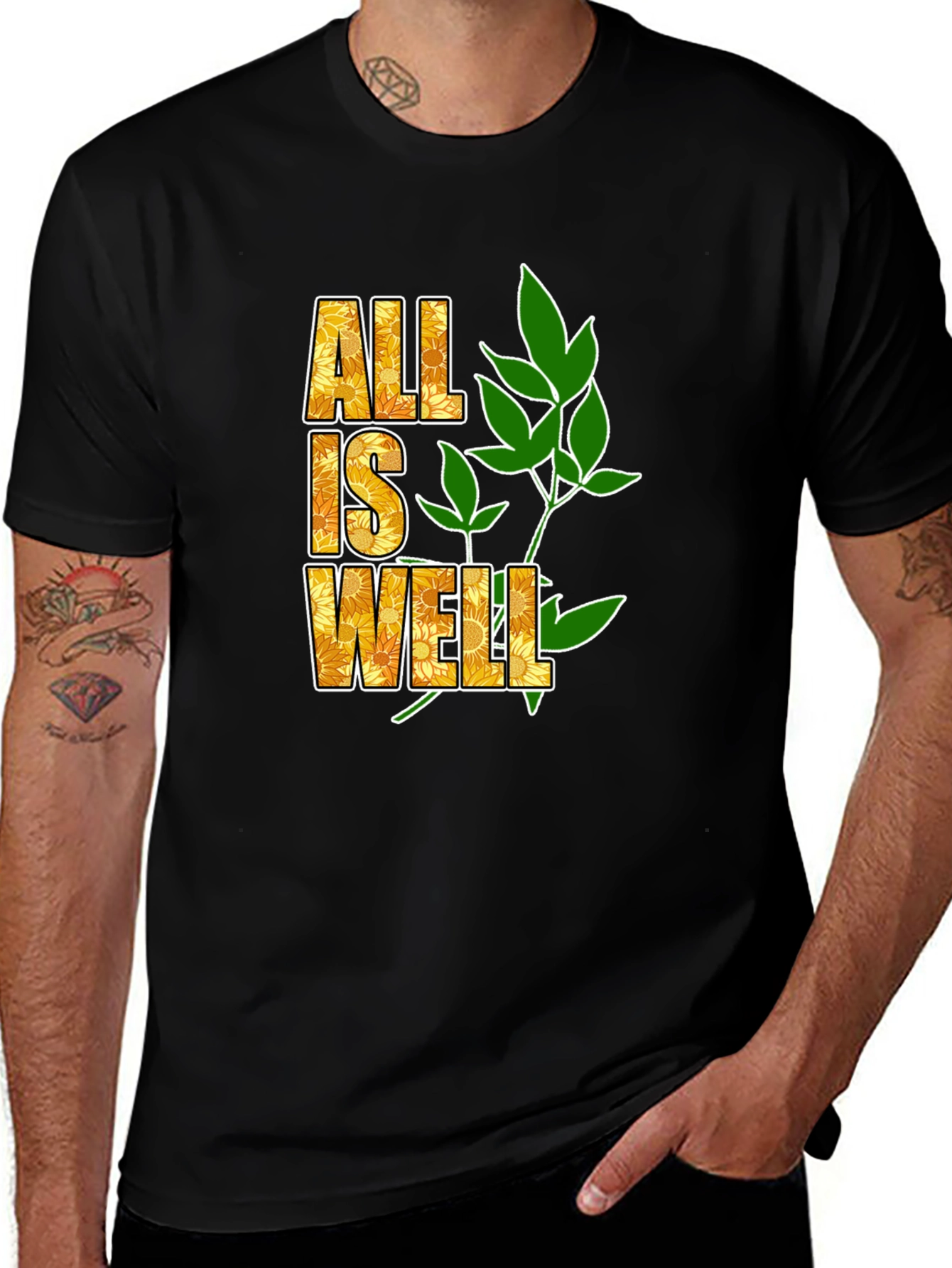 Variant 28 of All is Well Floral T-Shirt - Trendy Graphic Tee