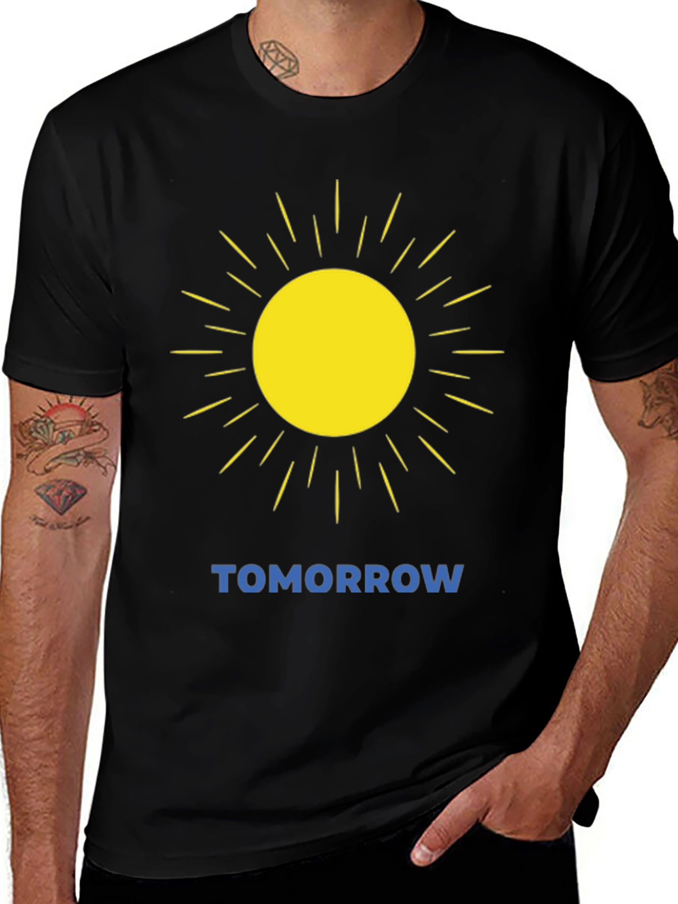 Variant 16 of Sunshine Tomorrow Graphic Tee - Black Cotton Blend