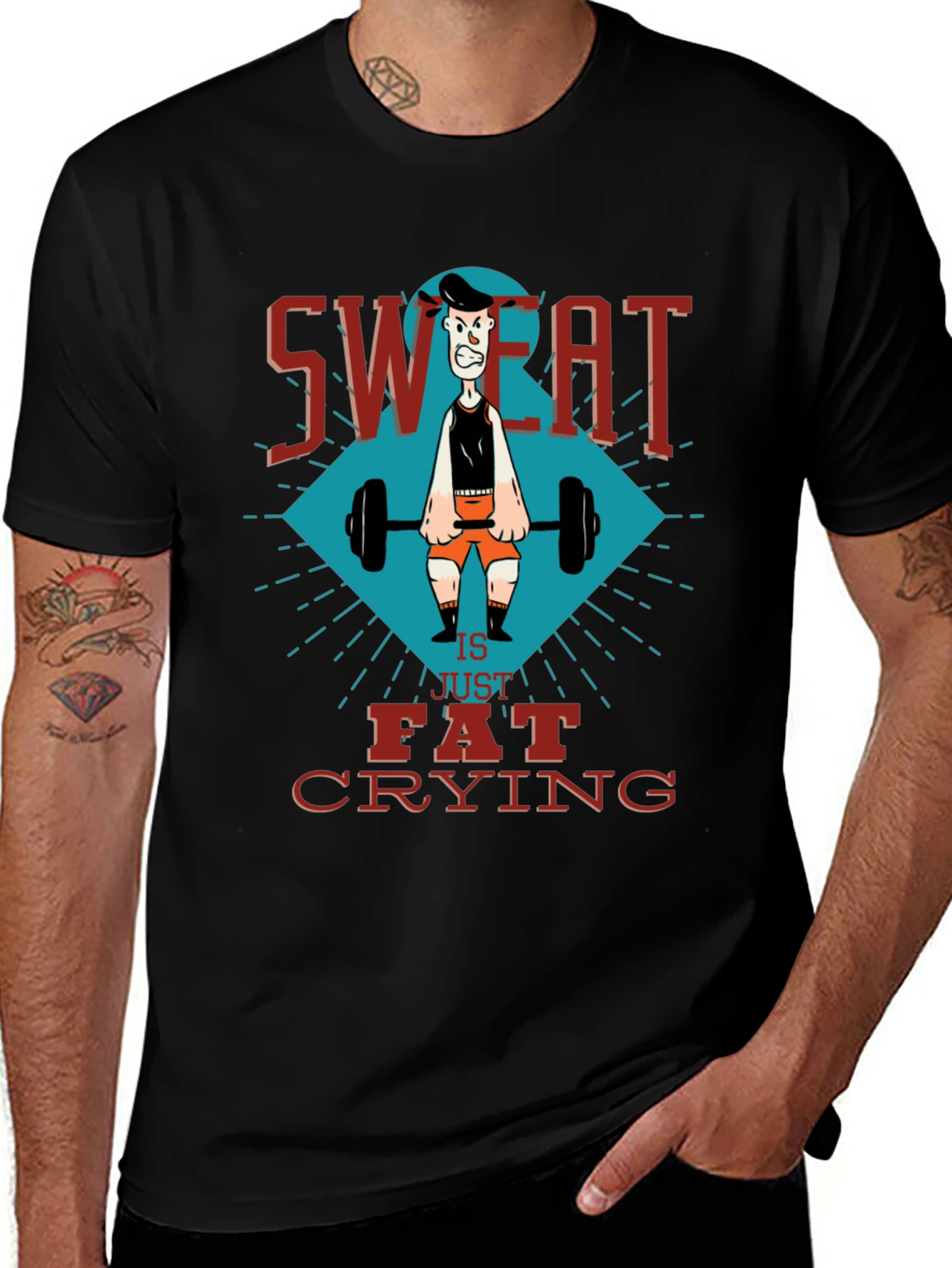 Variant 3 of Sweat is Fat Crying Gym T-Shirt