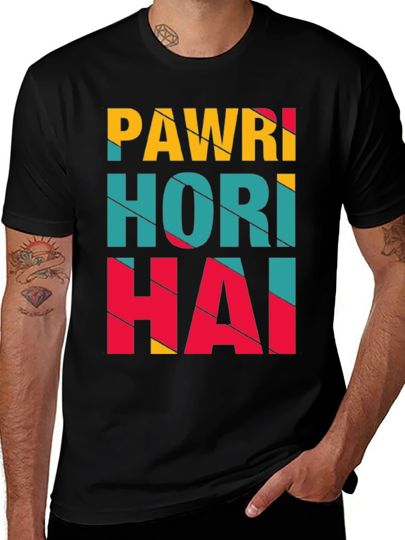 Variant 12 of Pawri Hori Hai Graphic Print Black T-Shirt