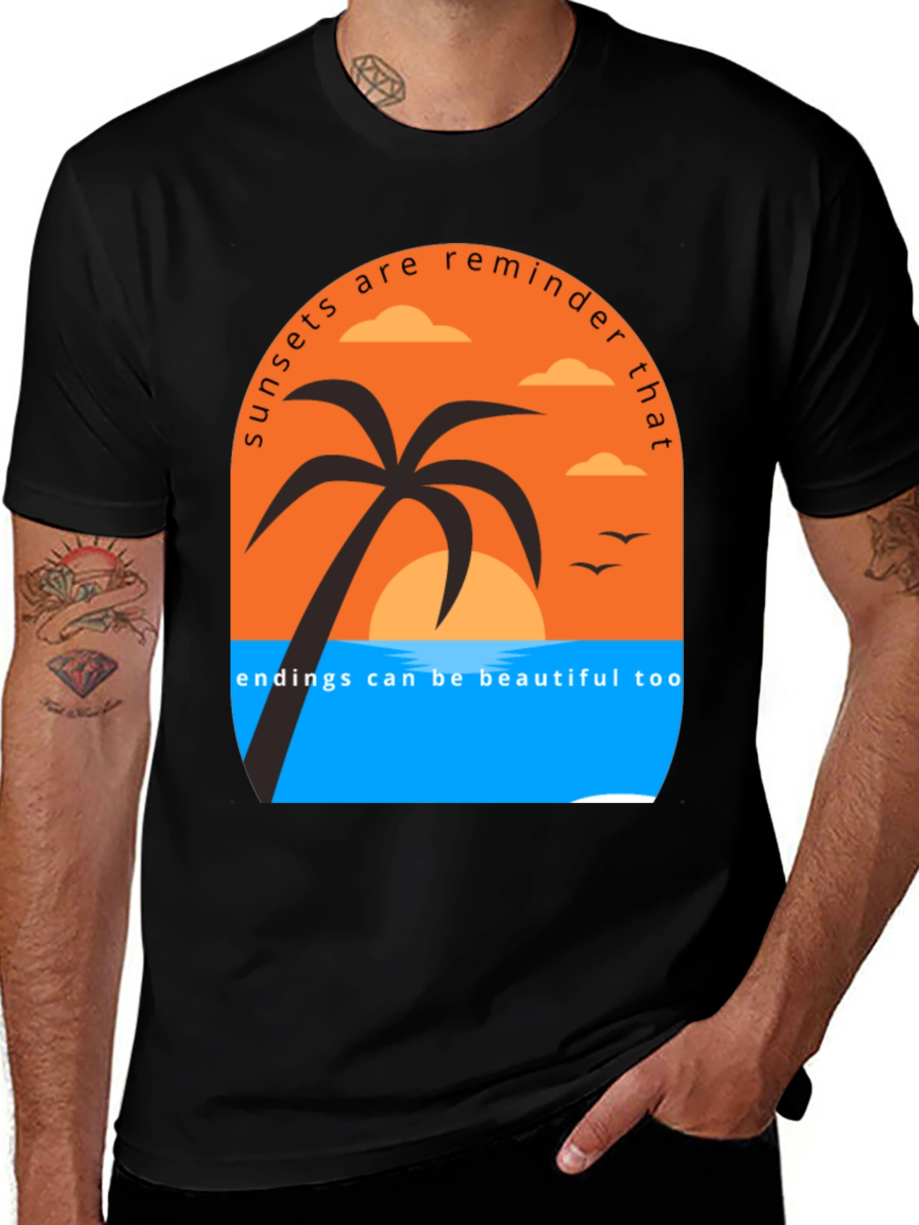 Variant 21 of Sunset Reminder Graphic Tee - Beautiful Endings T-Shirt