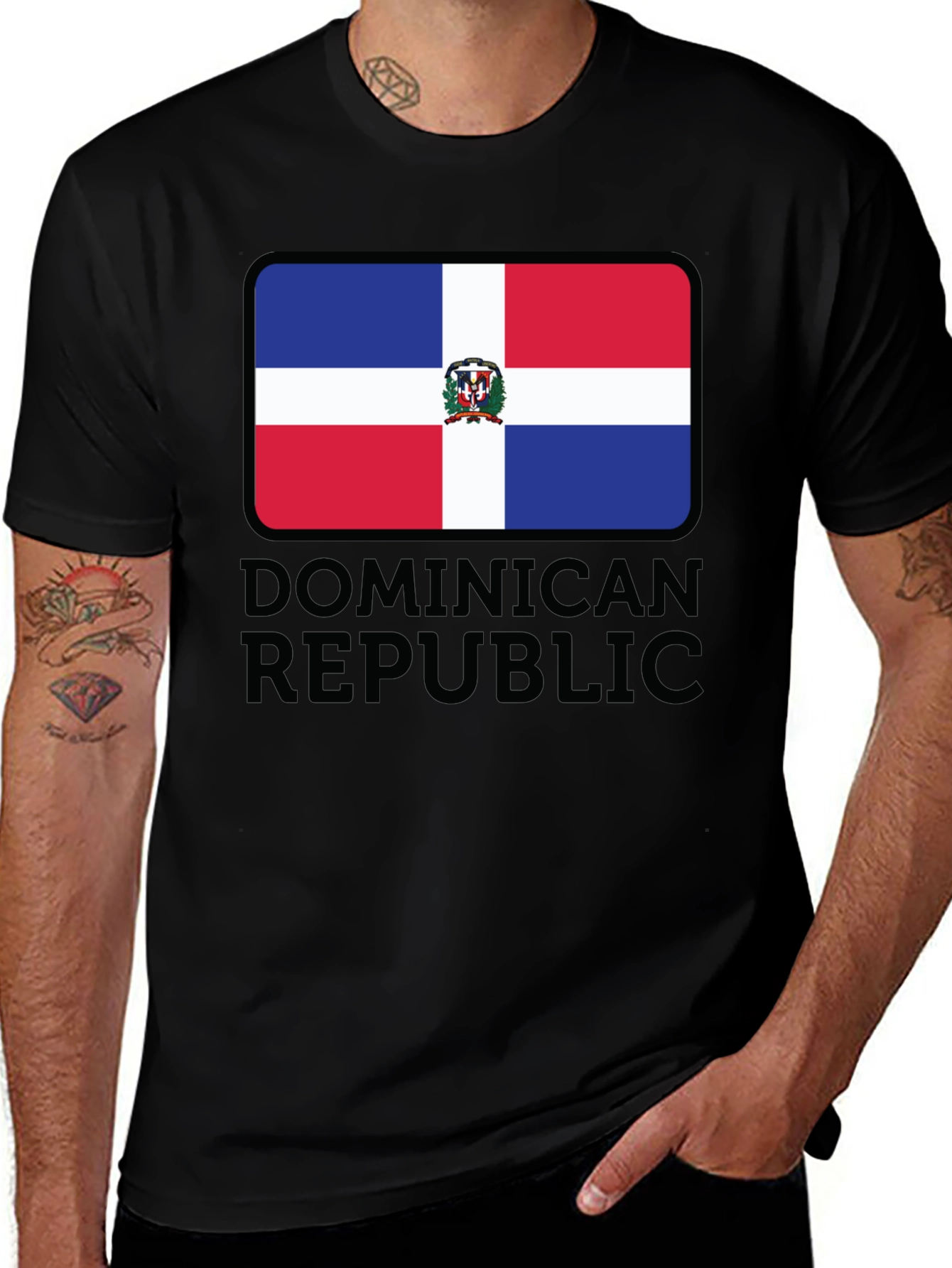 Variant 7 of Dominican Republic Flag T-Shirt