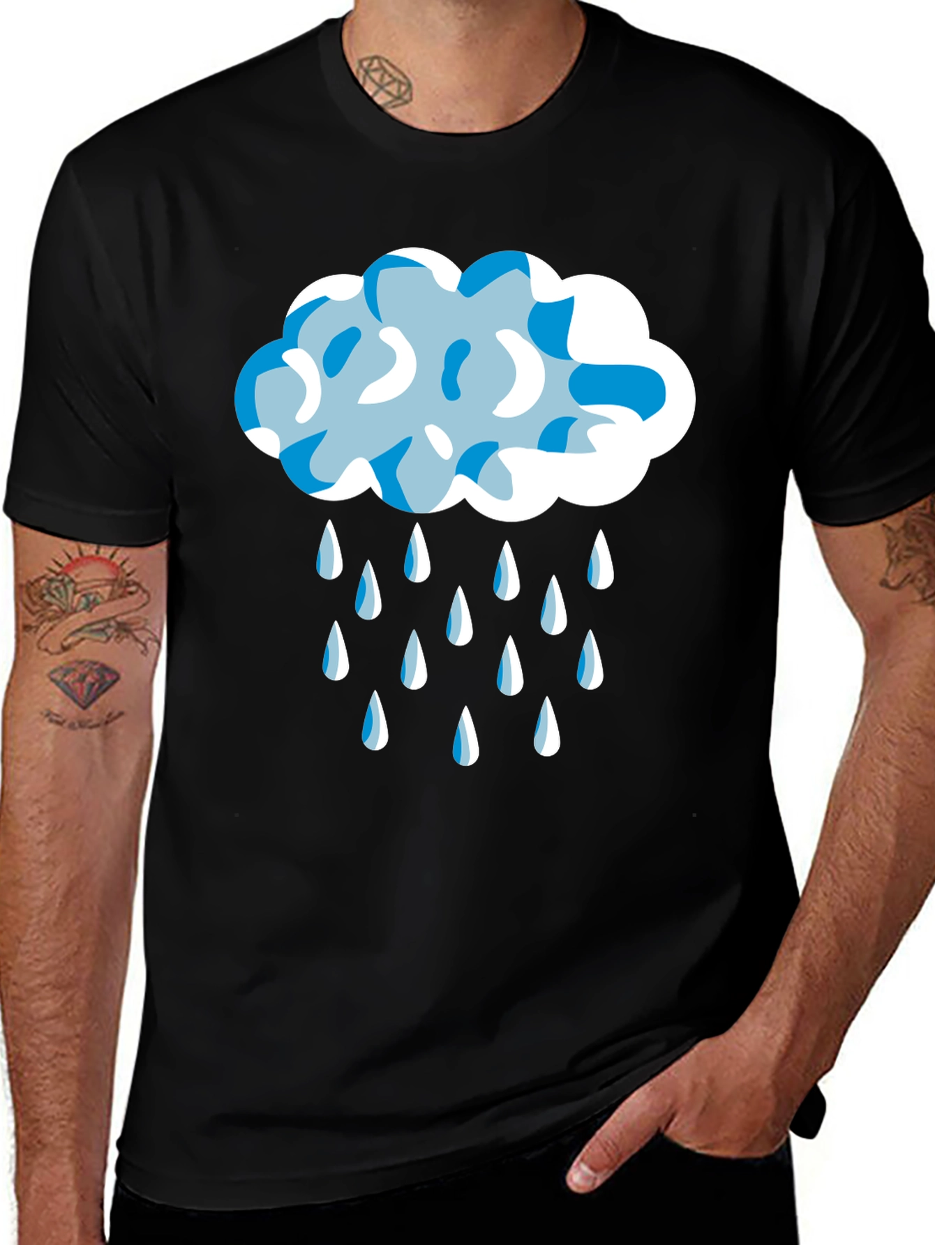 Variant 18 of Rainy Day Cloud Graphic Tee - Stylish Unisex T-Shirt