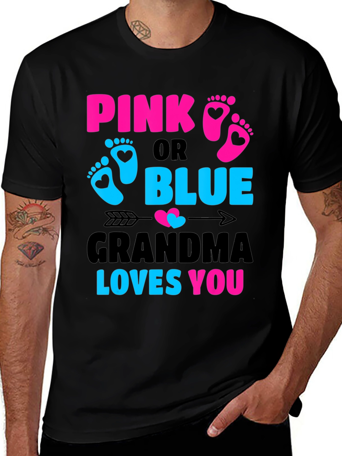 Variant 5 of Pink or Blue Grandma Loves You Gender Reveal Shirt