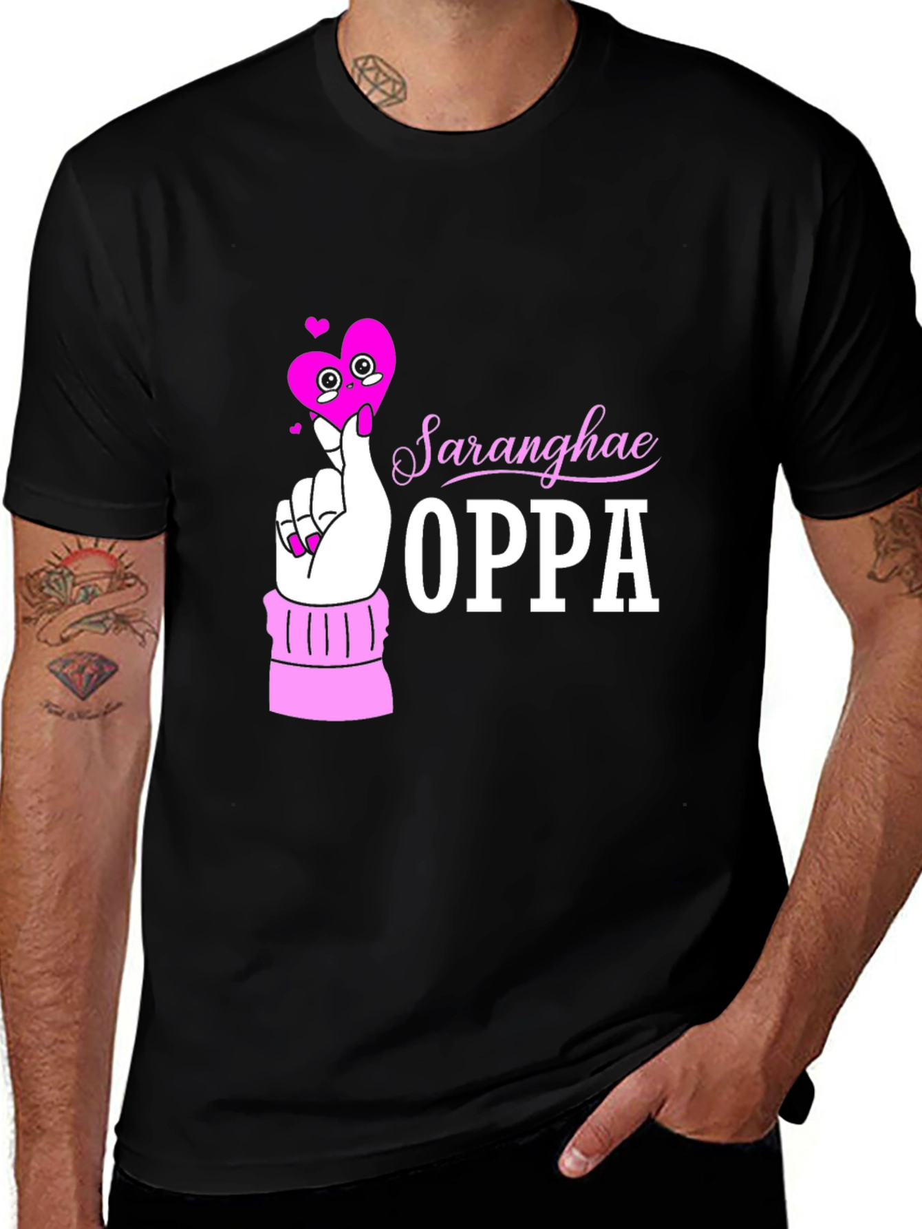 Variant 28 of Saraghae Oppa Black T-Shirt