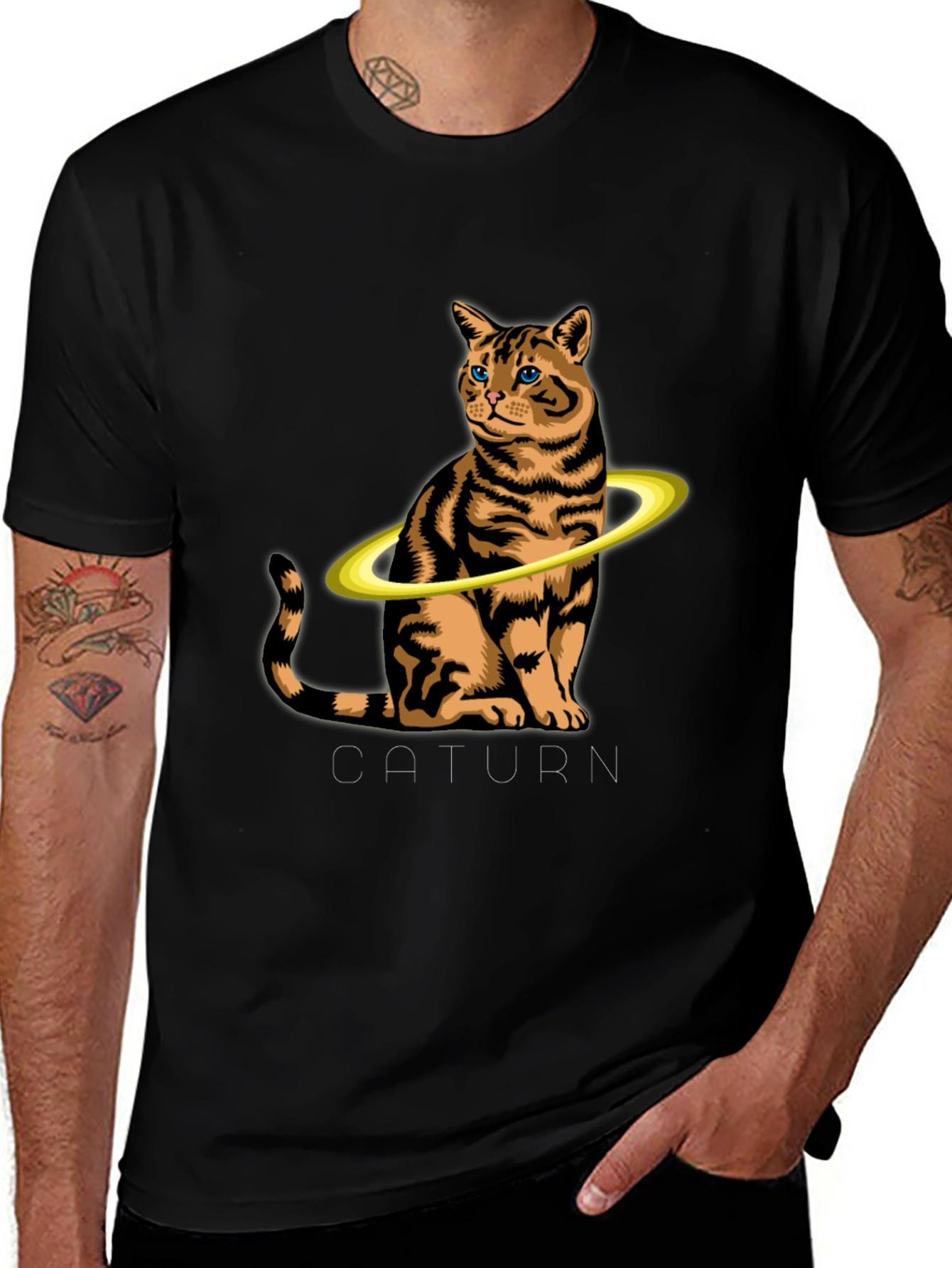 Variant 16 of Caturrn Cat Saturn T-Shirt - Unique Graphic Tee