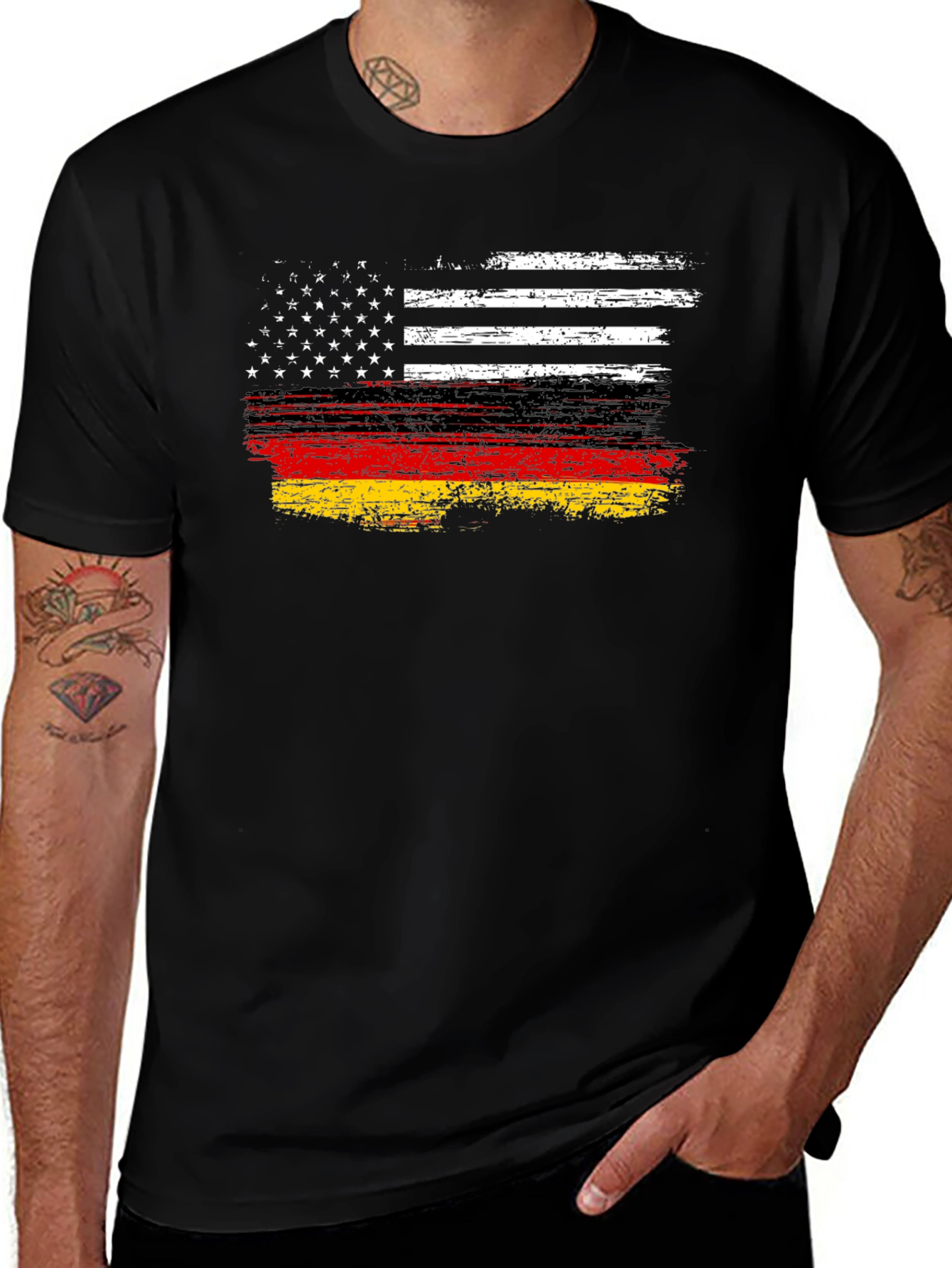Variant 17 of USA German Flag Graphic T-Shirt