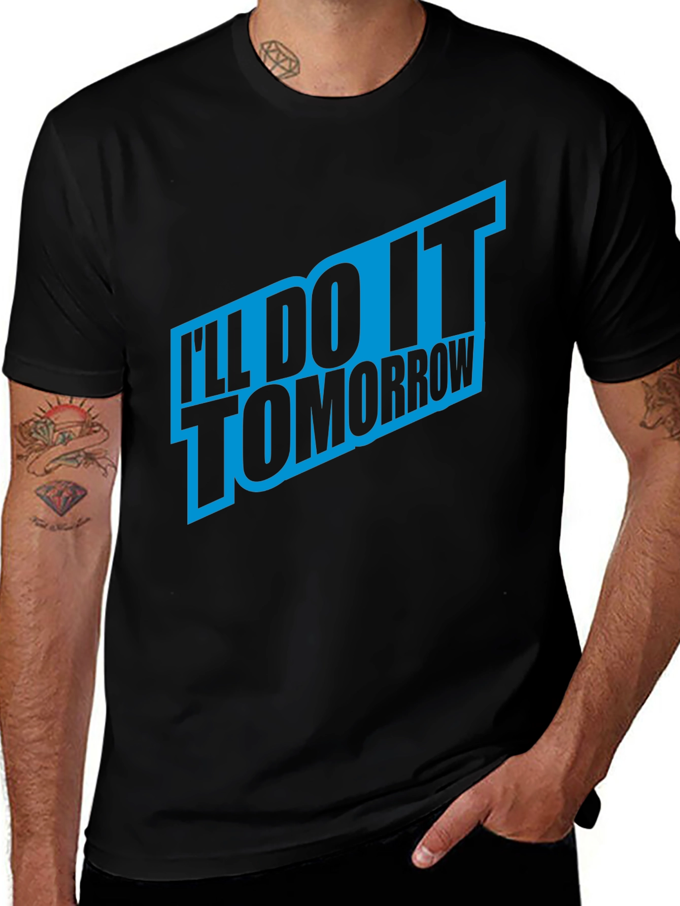 Variant 27 of I'll Do It Tomorrow Men's Black T-Shirt