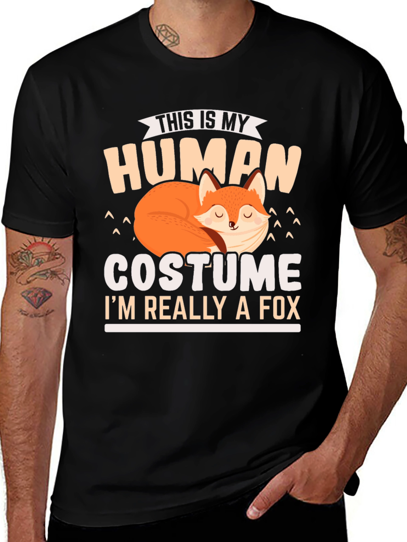 Variant 15 of Human Costume Fox T-Shirt: Funny Animal Lover Tee