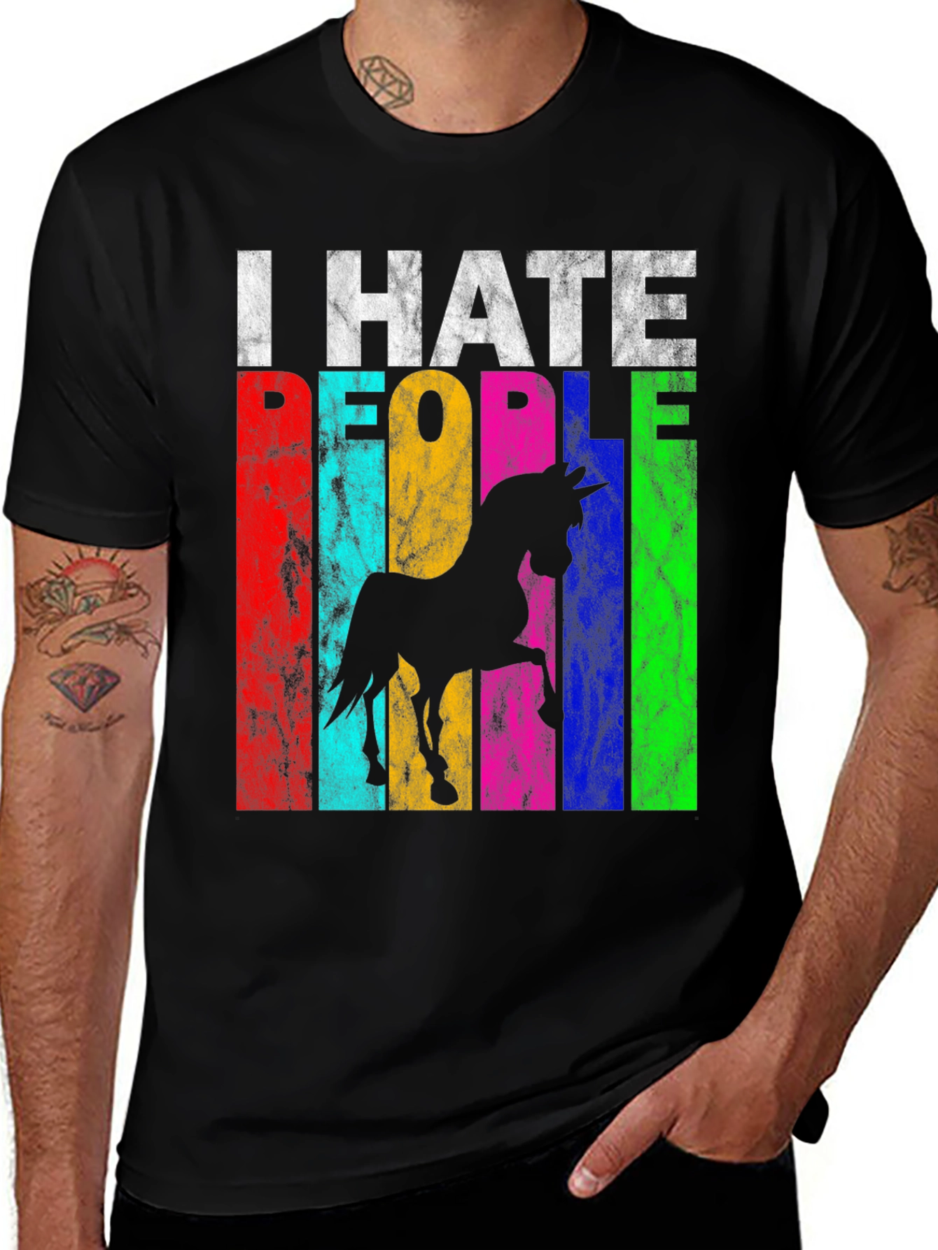 Variant 19 of I Hate People Unicorn Graphic T-Shirt