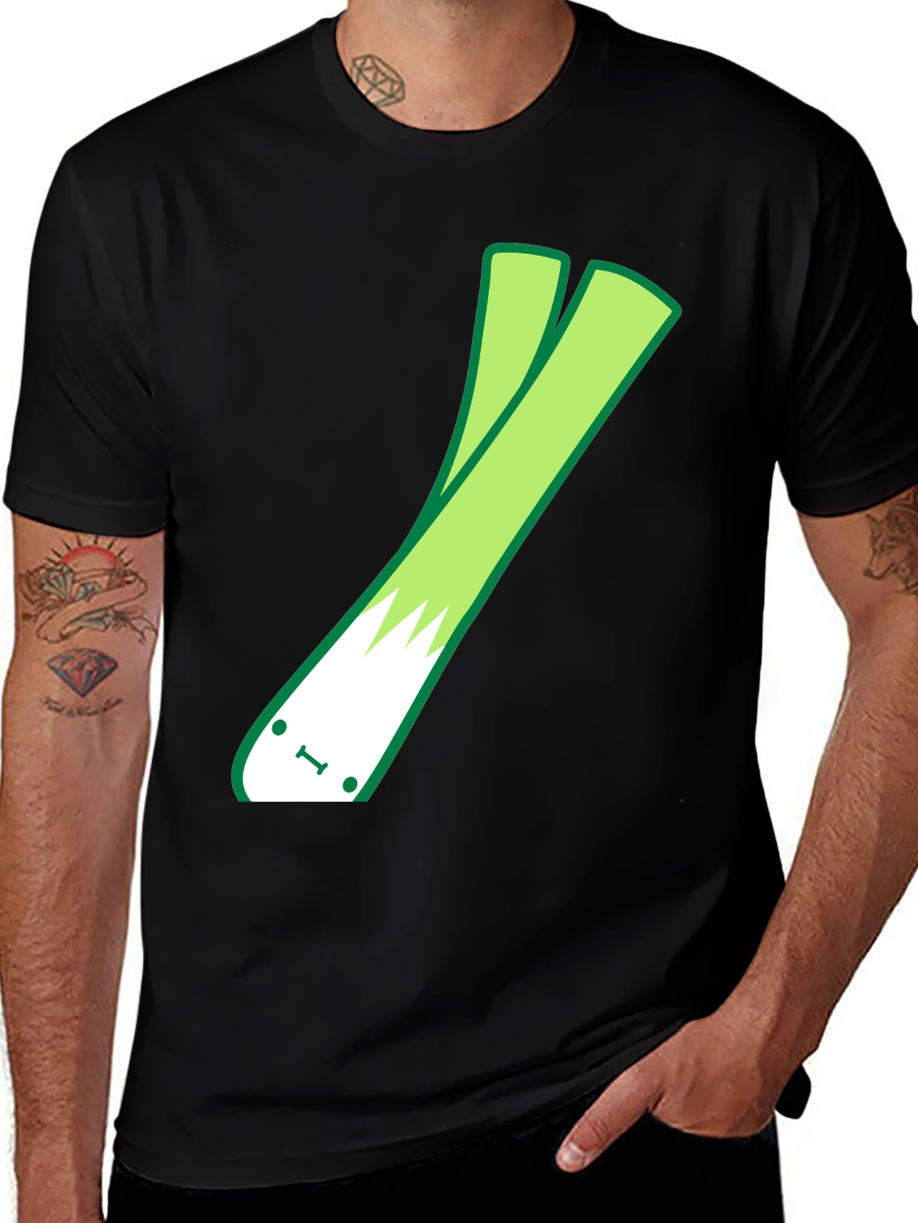 Funny Leek Graphic T-Shirt - Unisex Cotton Tee