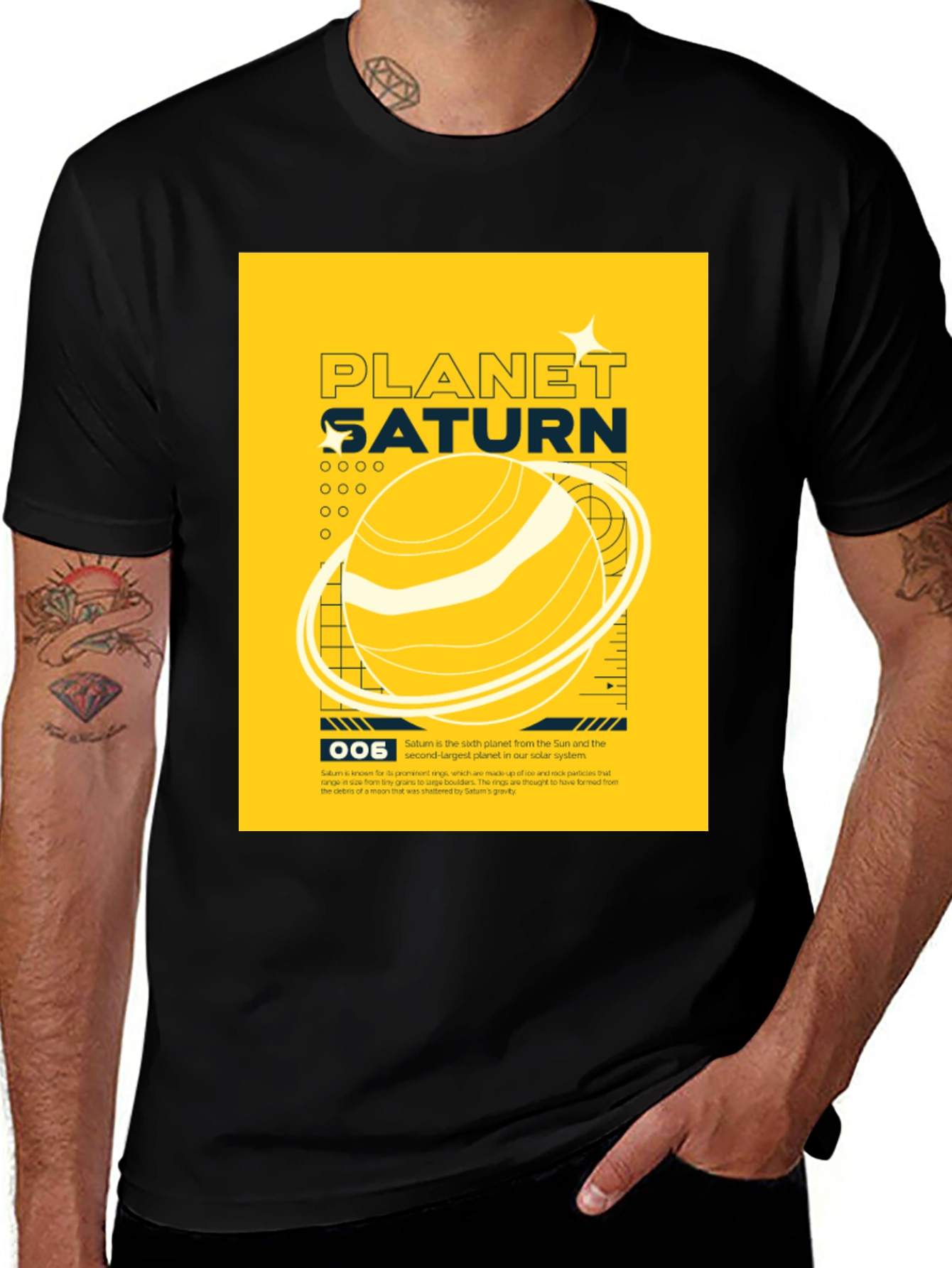 Variant 2 of Planet Saturn Graphic T-Shirt
