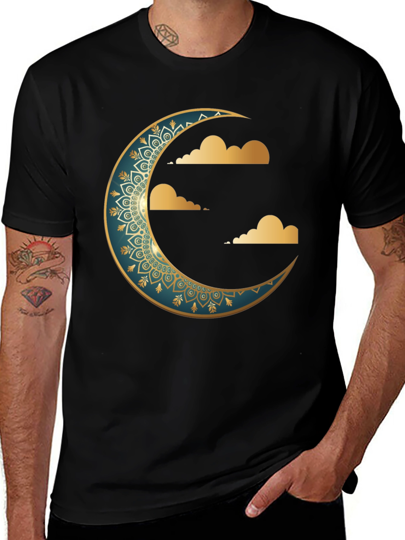 Variant 16 of Crescent Moon & Clouds Graphic Tee