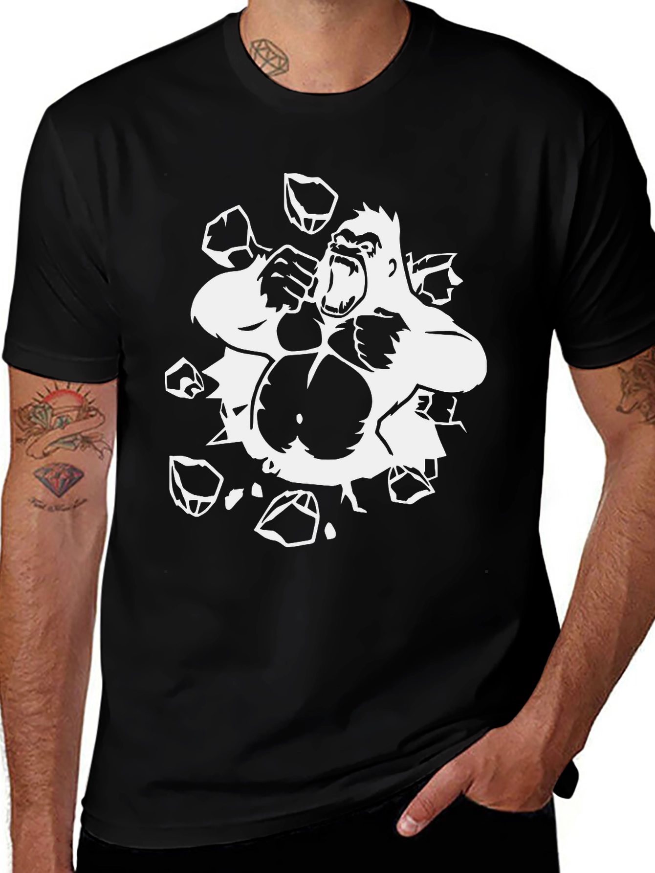 Variant 10 of Gorilla Smash Black T-Shirt