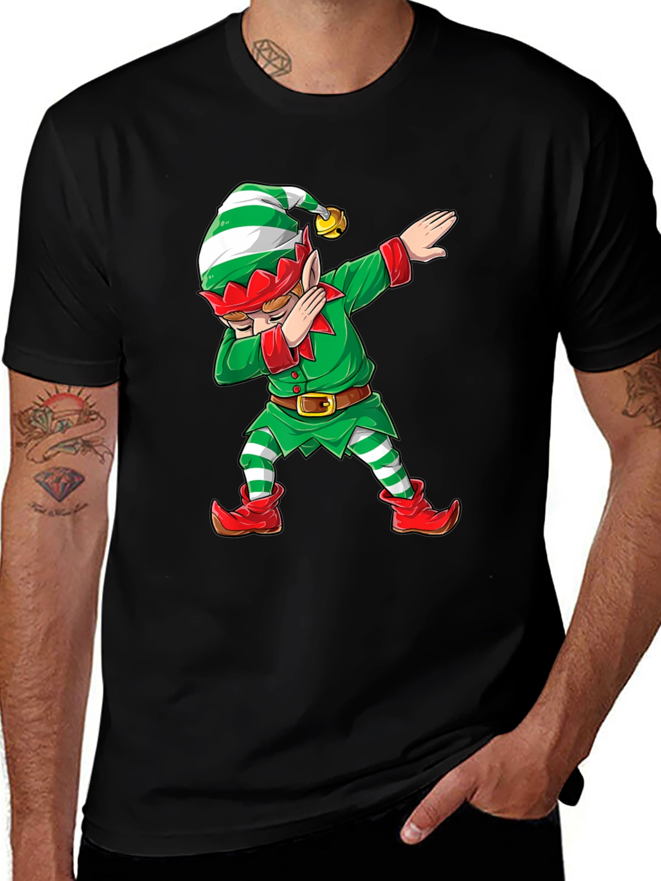 Elf Dabbing T-Shirt - Holiday Fun