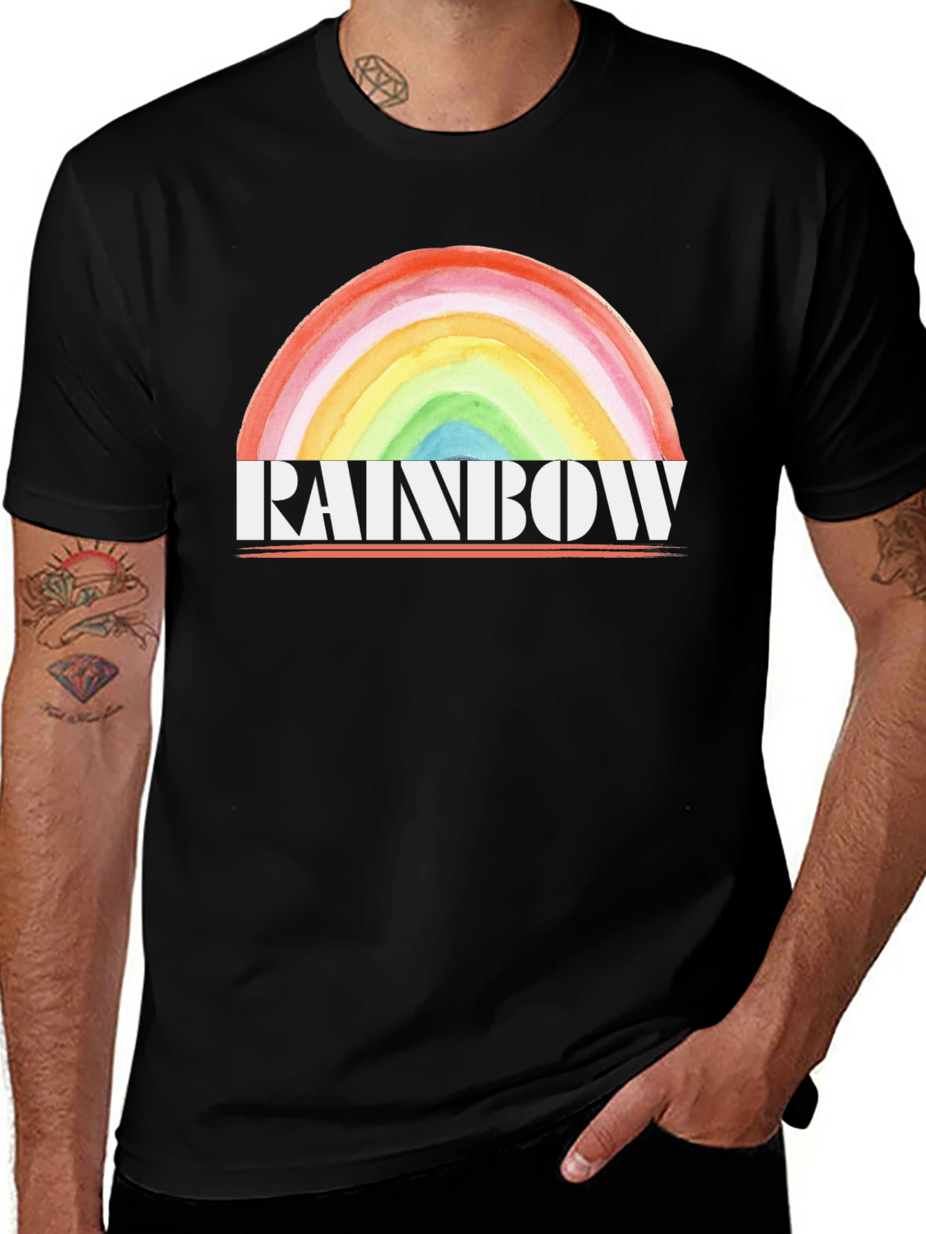 Variant 6 of Rainbow Watercolor Graphic Tee