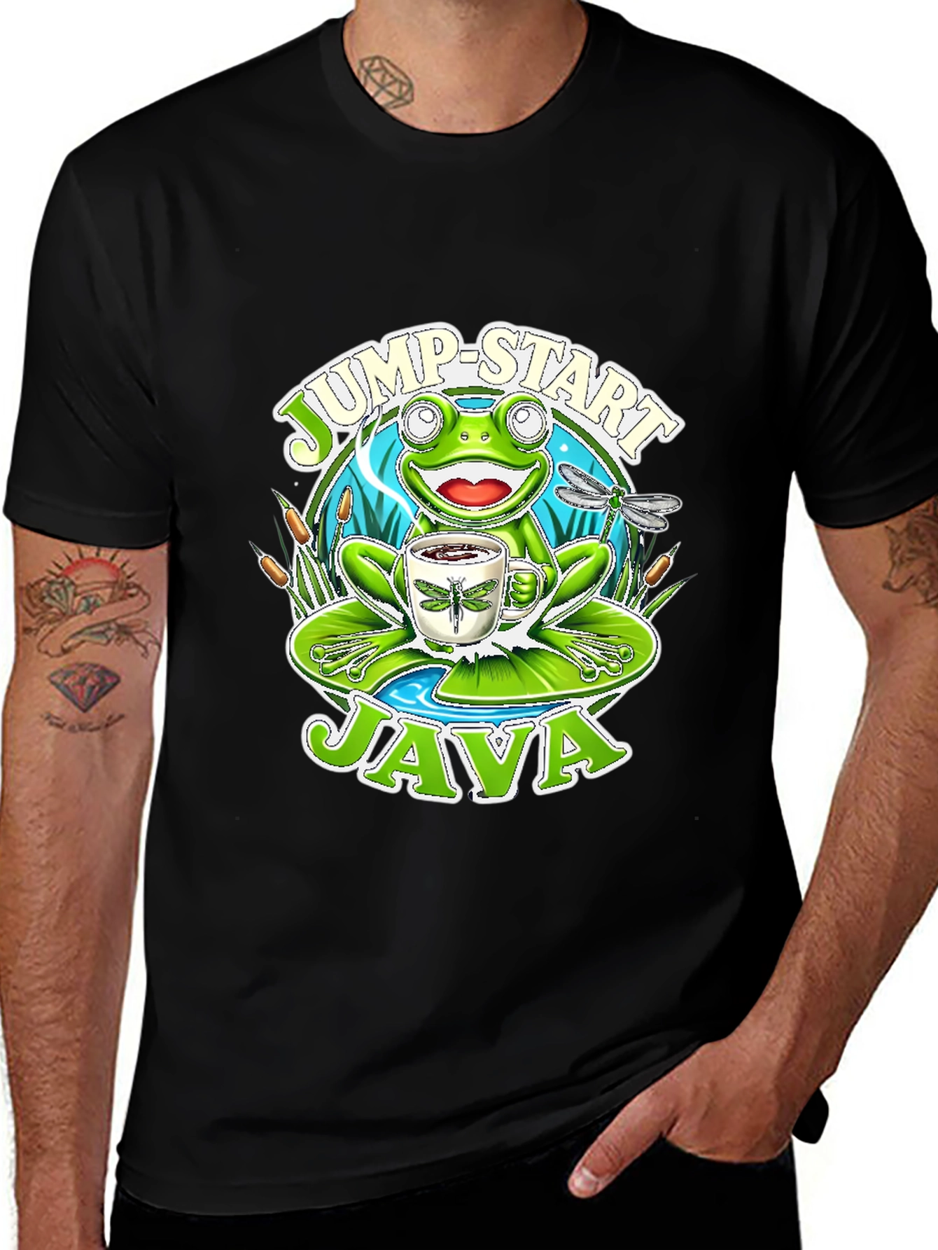 Variant 20 of Jump-Start Java Frog Graphic T-Shirt