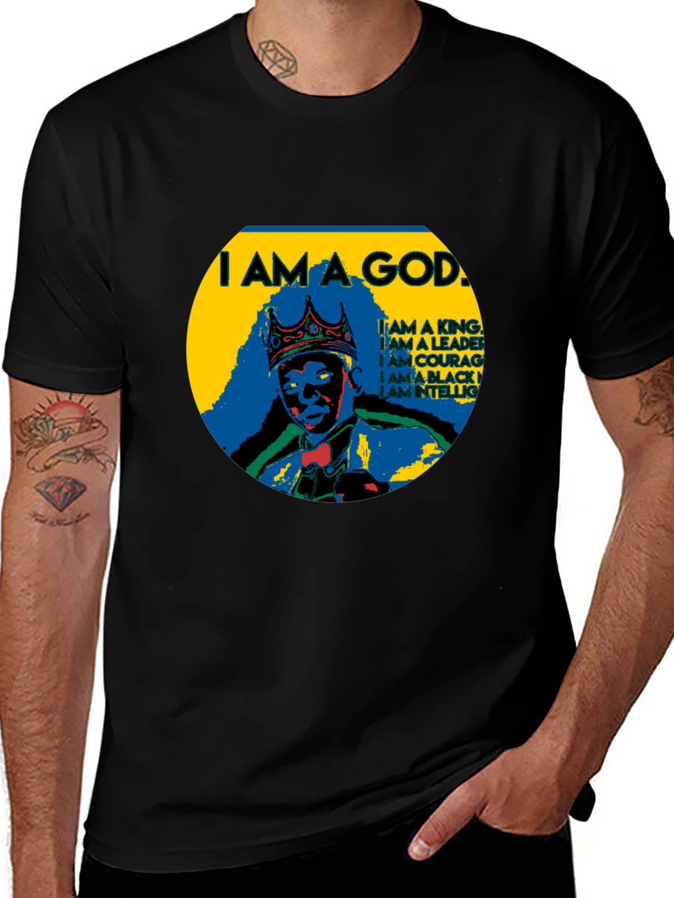 Variant 5 of I AM A GOD Graphic T-Shirt Black