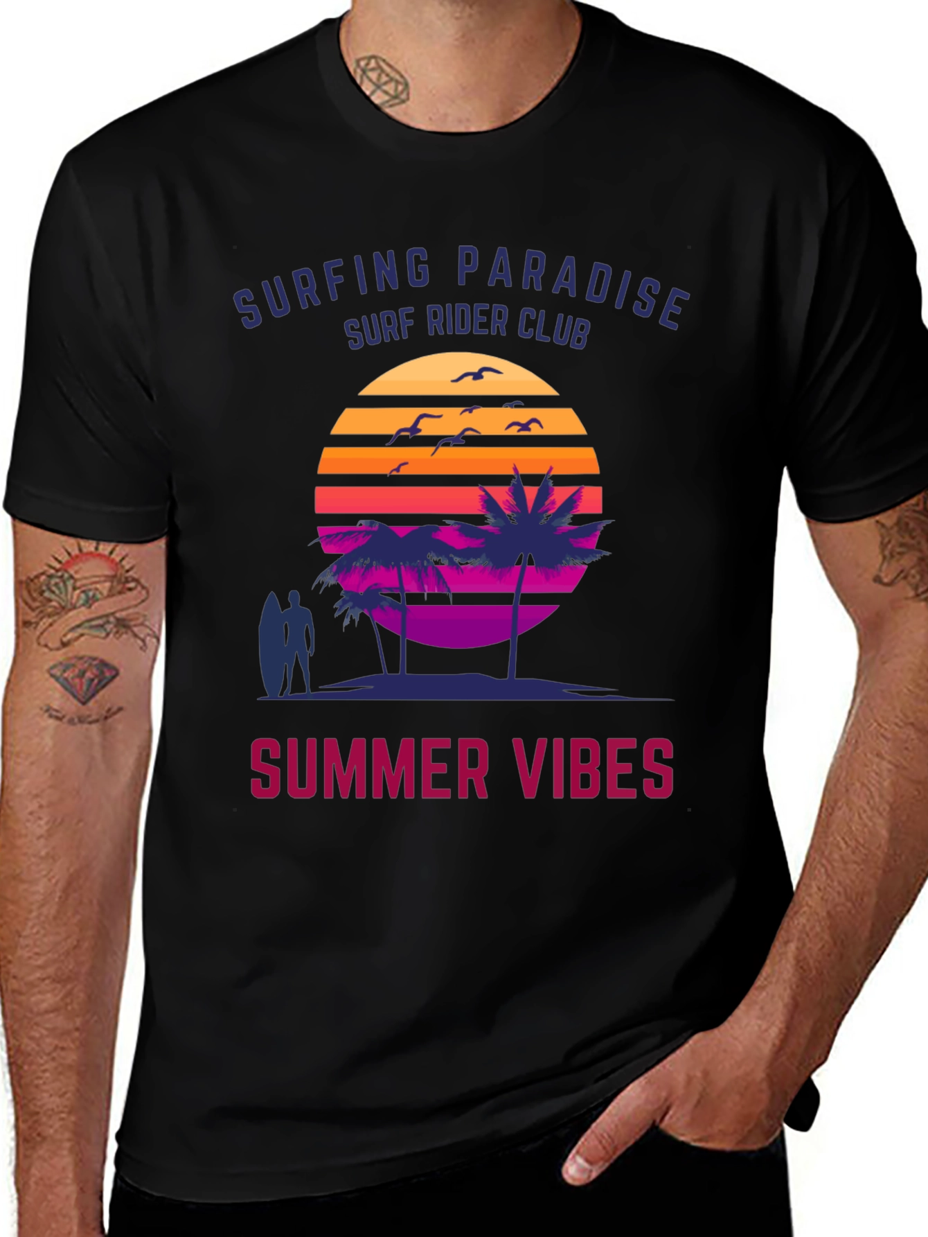 Variant 22 of Surfing Paradise Summer Vibes Graphic Tee