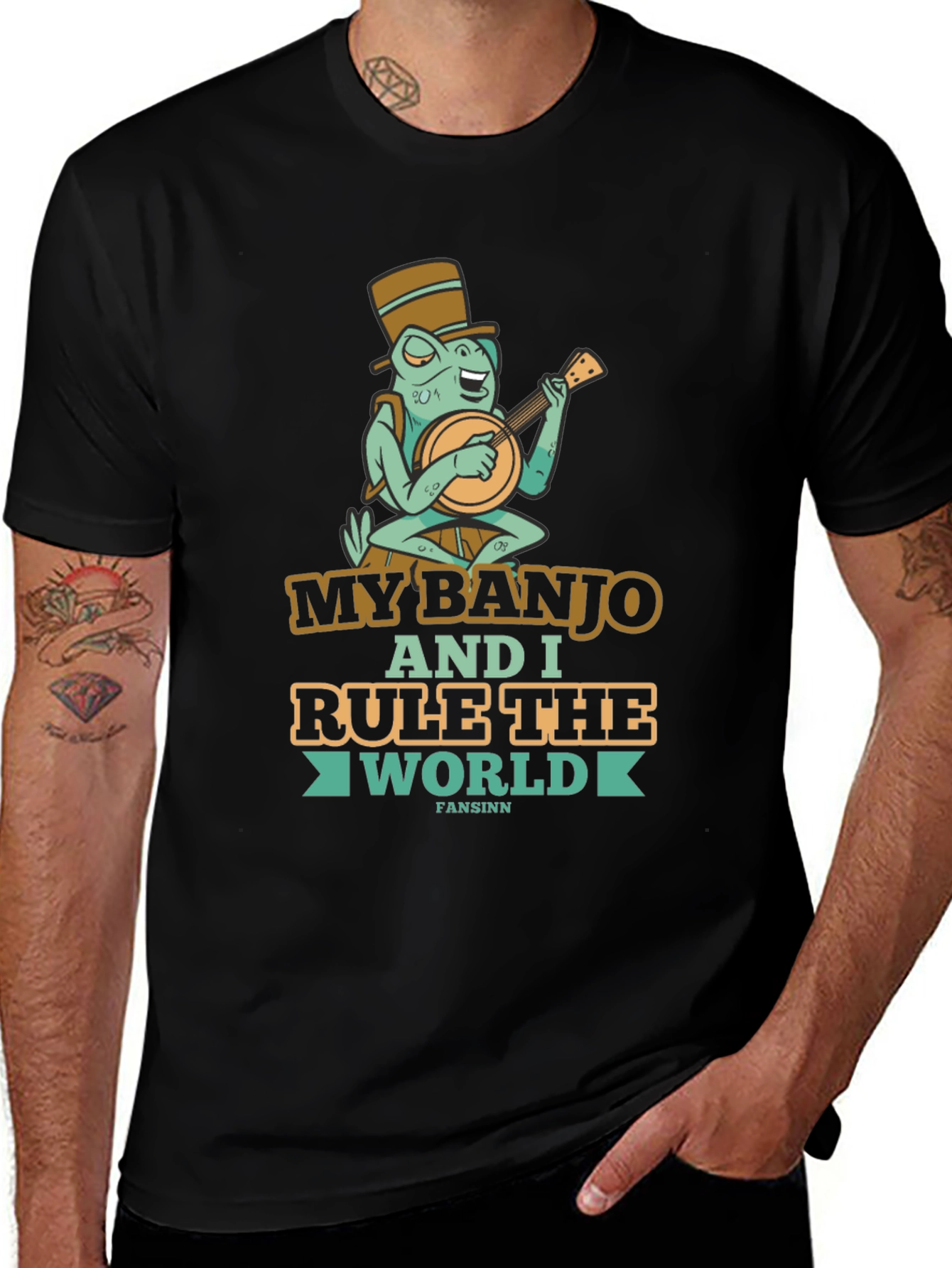 Variant 22 of Funny Banjo Frog Graphic Tee