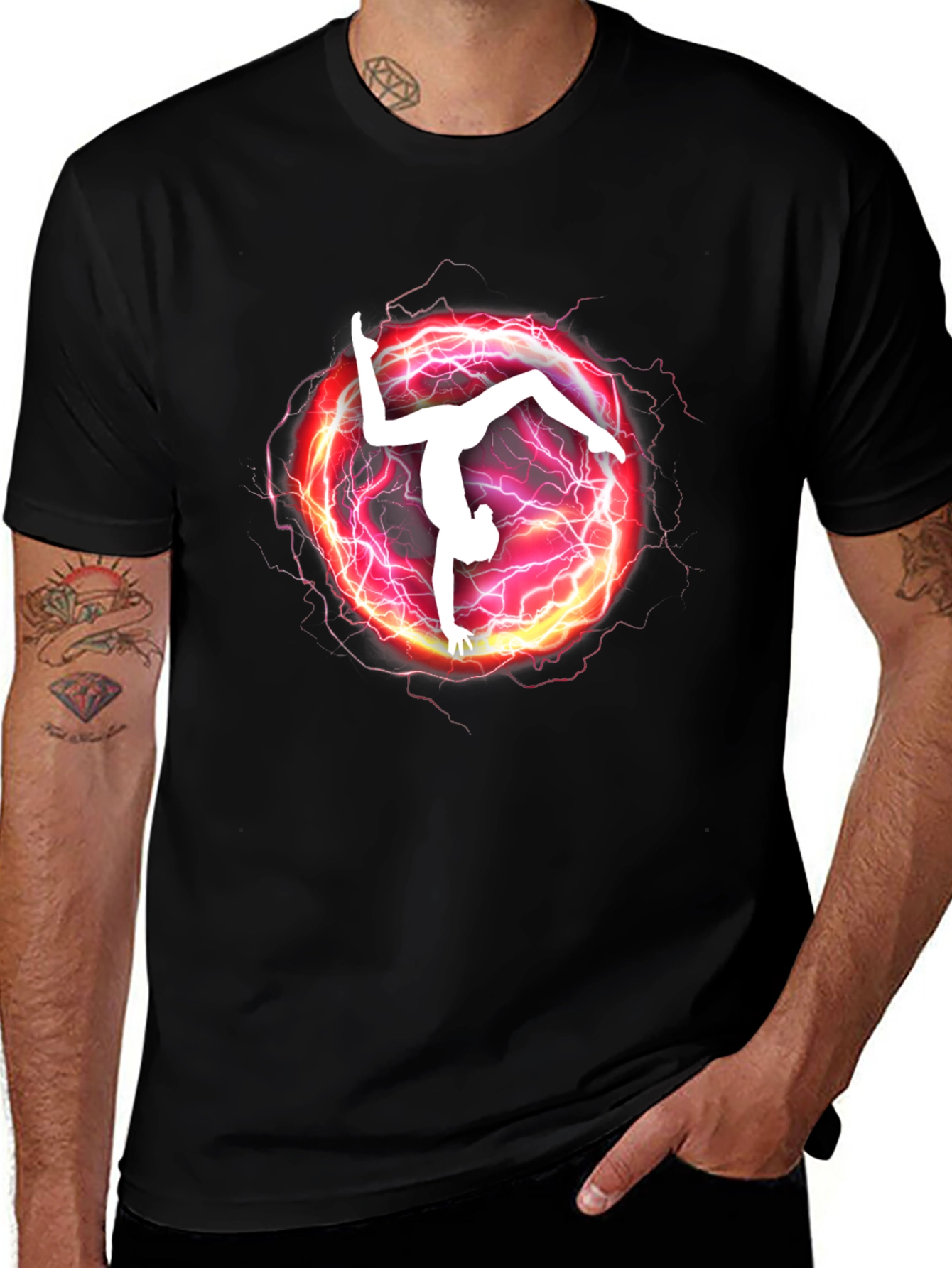 Variant 6 of Gymnast Lightning Graphic T-Shirt - Athletic Style
