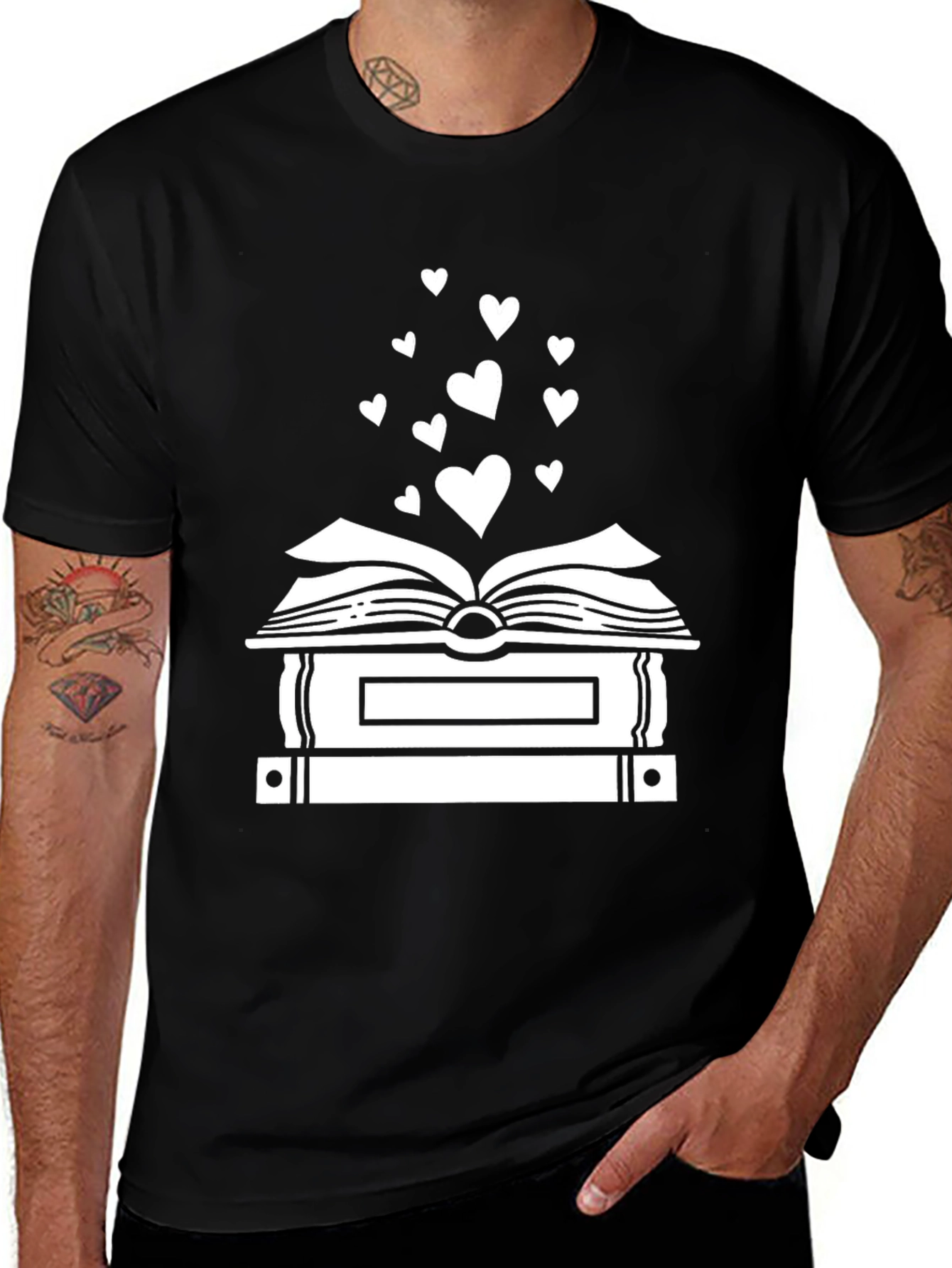 Book Lover's Heart Stack T-Shirt