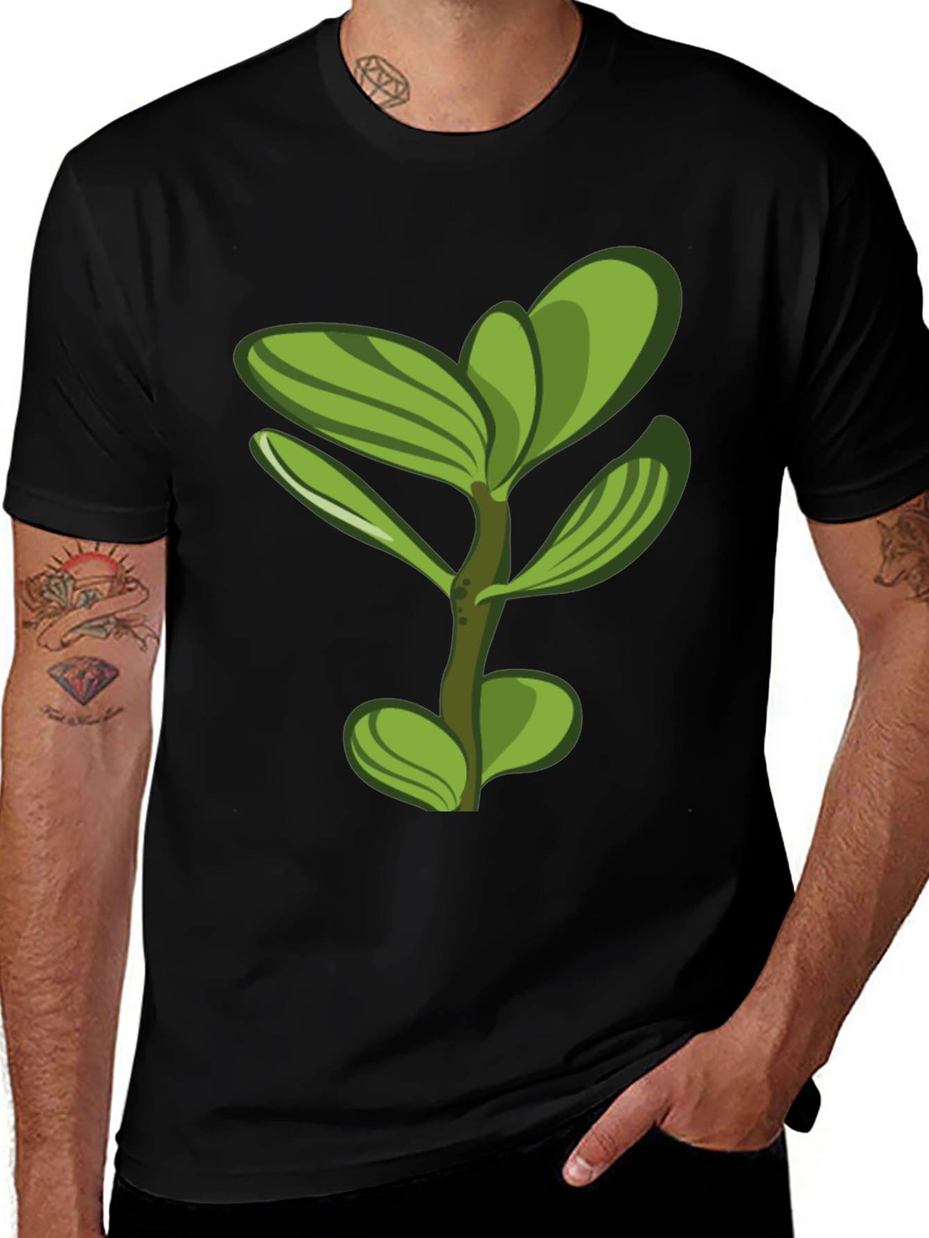 Variant 28 of Nature Inspired Graphic Tee - Black Cotton Blend
