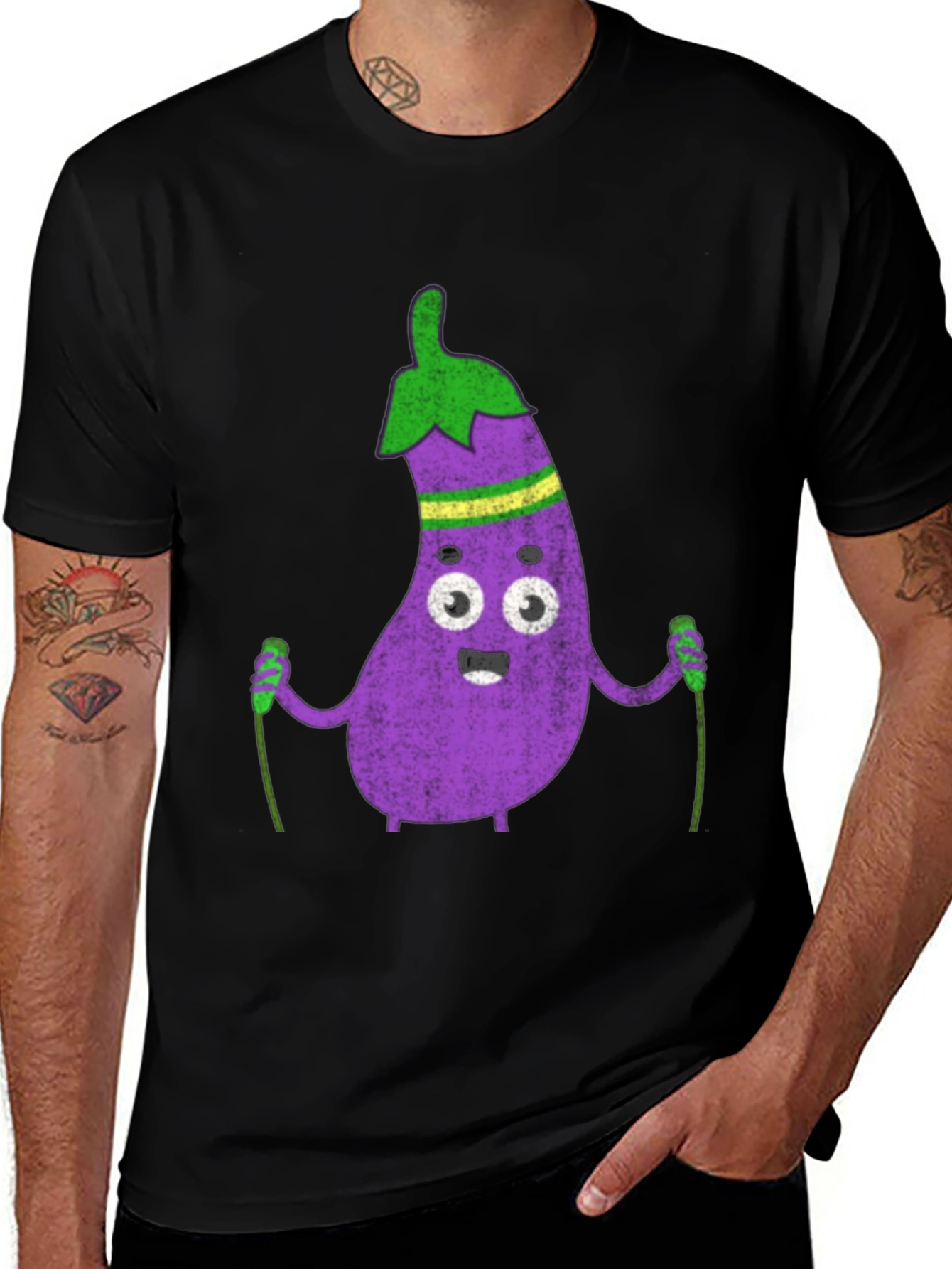 Eggplant Skiing T-Shirt - Funny Graphic Tee