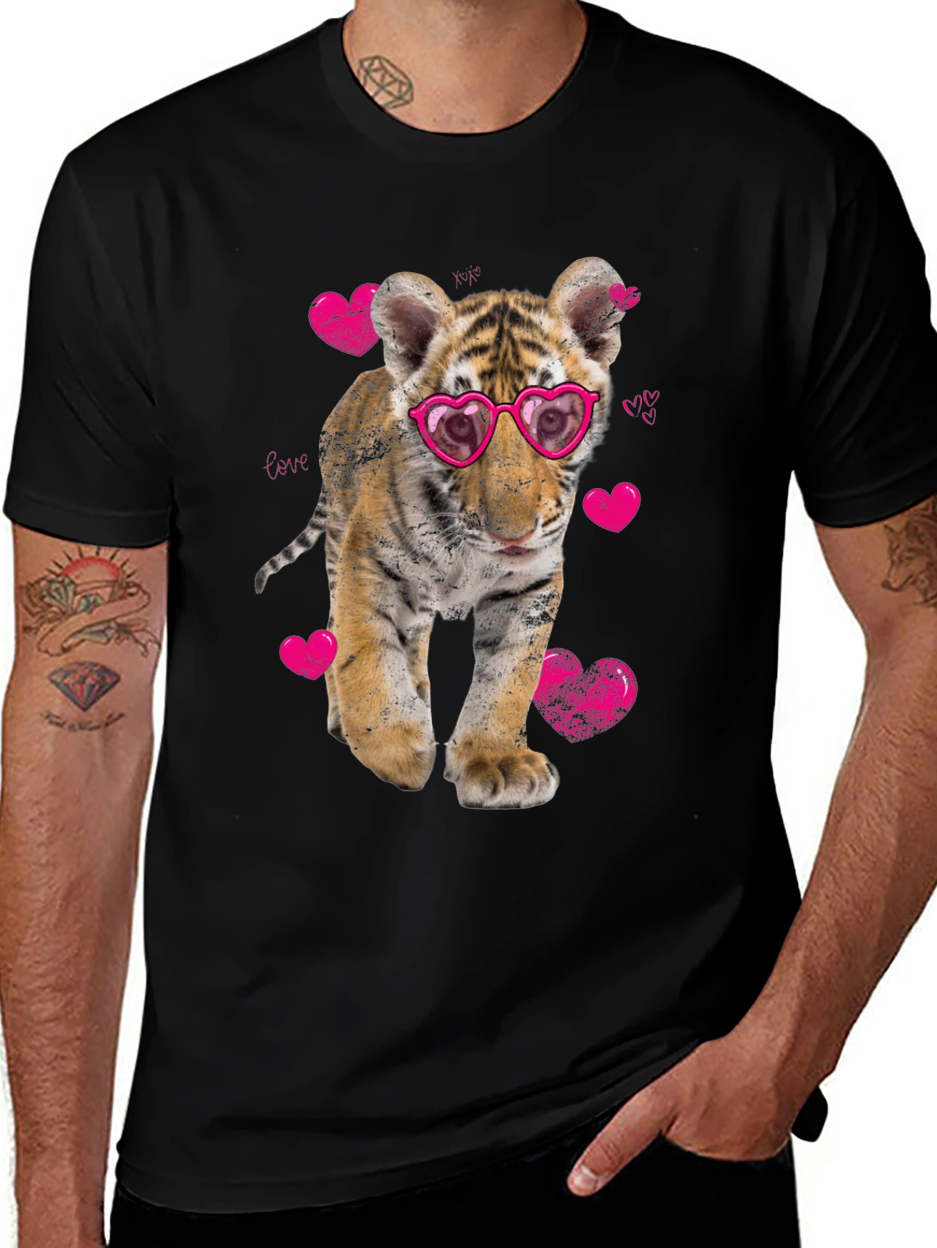 Variant 25 of Cute Tiger Cub Love T-Shirt - Valentines Day Tee