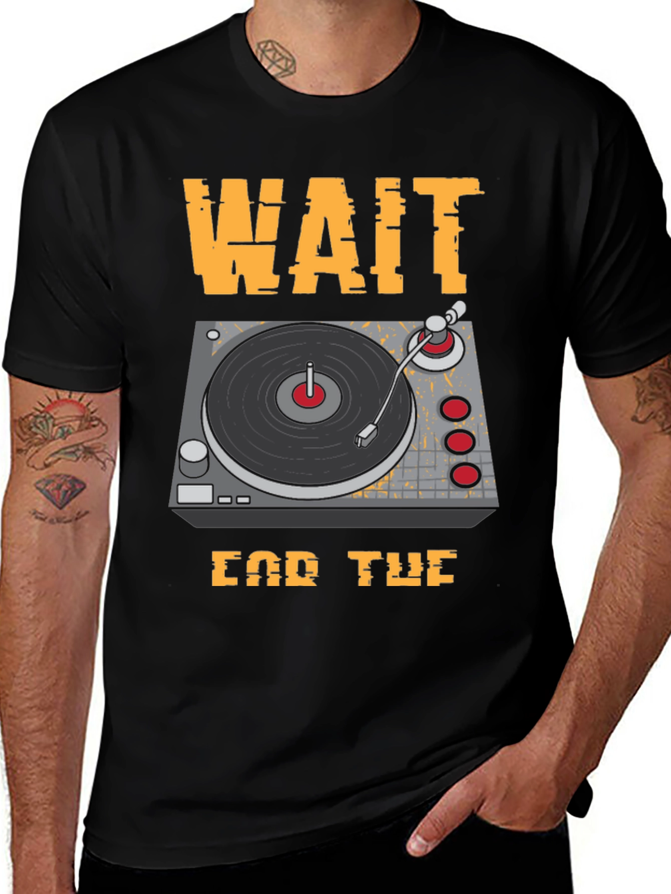 Wait For The Drop DJ Turntable Graphic T-Shirt