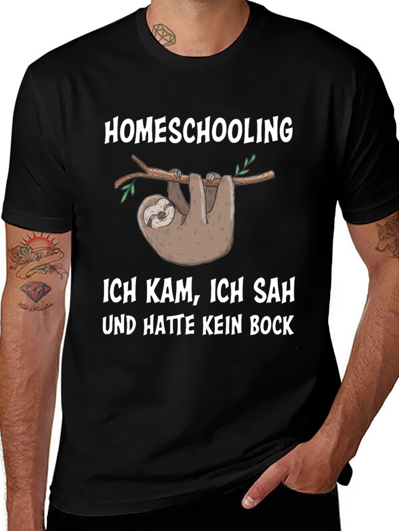 Variant 25 of Homeschooling Sloth T-Shirt - I Came, I Saw, I Couldn't Be Bothered