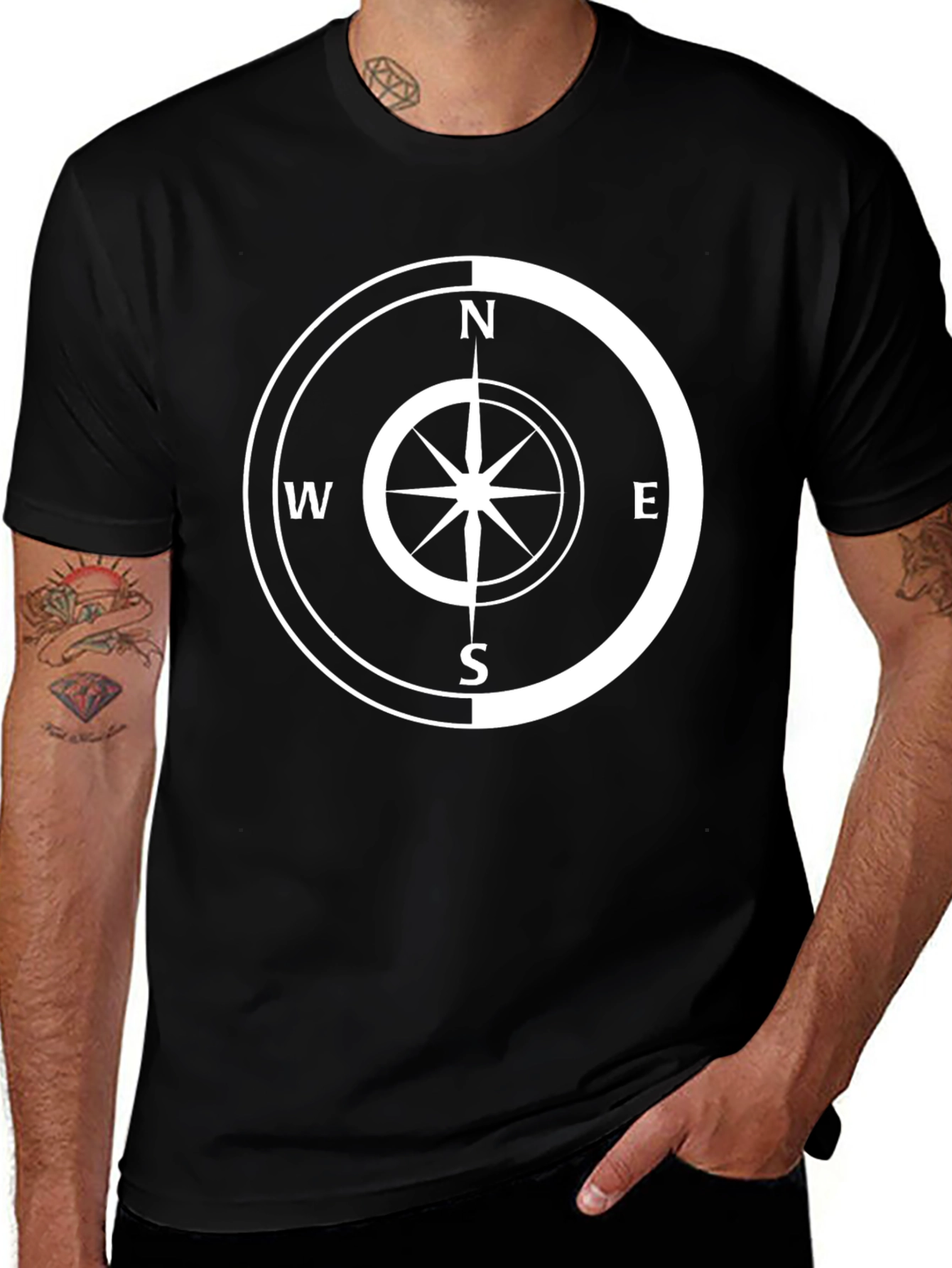 Variant 21 of Compass Graphic Black T-Shirt - Adventure Ready