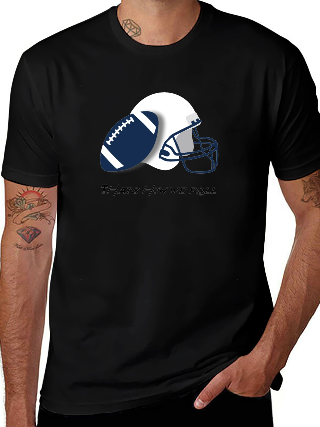 Variant 18 of Football Helmet & Ball Graphic T-Shirt