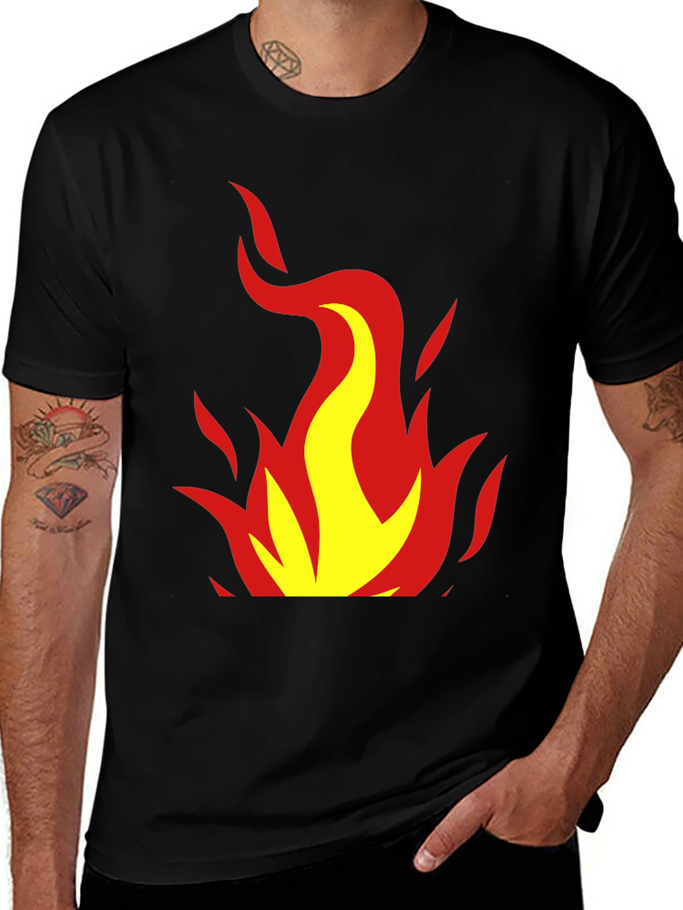 Variant 24 of Flame Graphic Black Tee