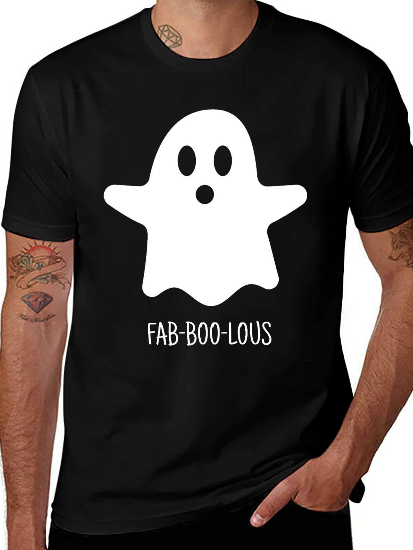 Variant 22 of Fab-Boo-Lous Halloween Ghost Graphic T-Shirt