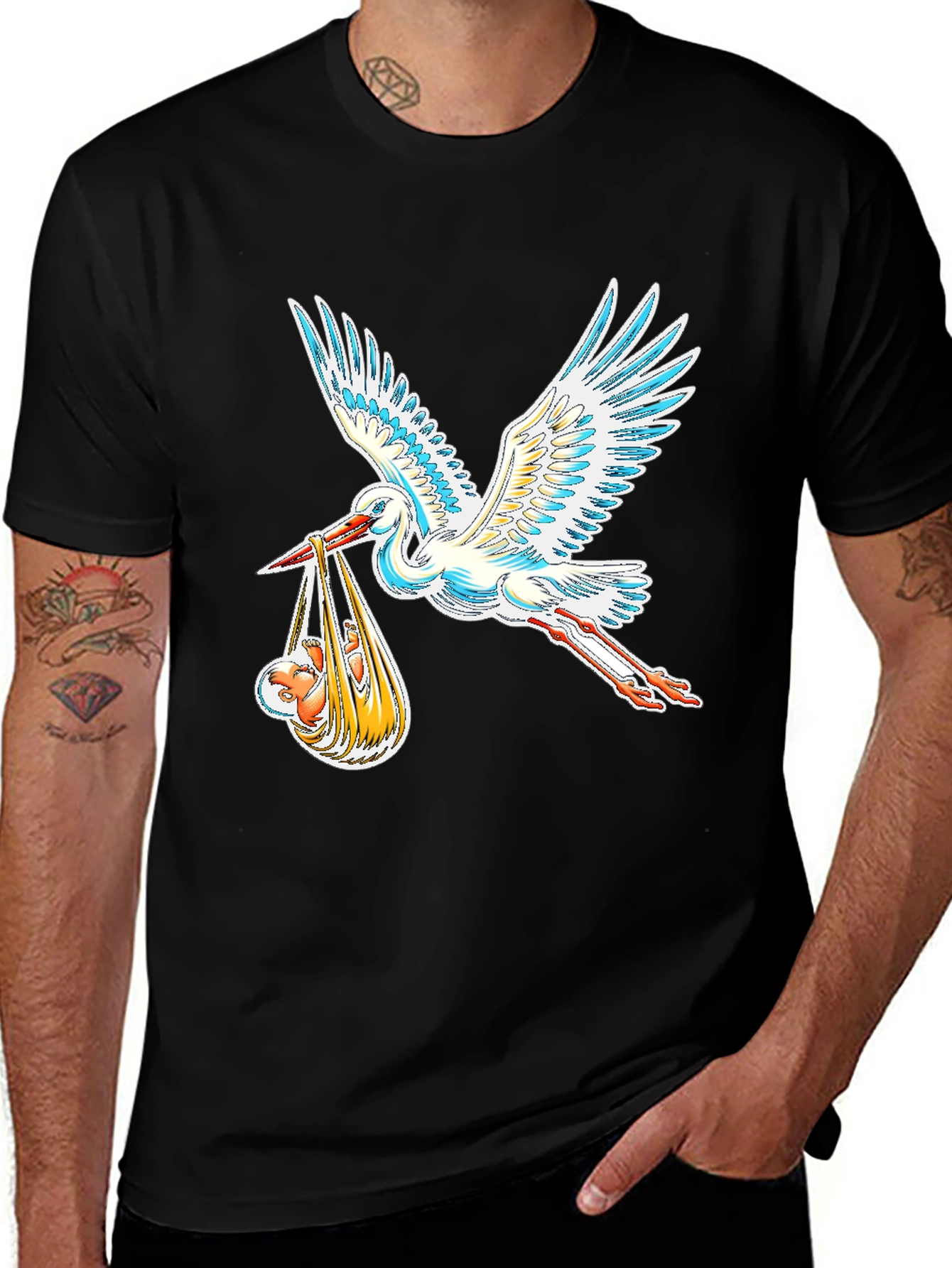 Variant 13 of Stork and Baby Graphic T-Shirt